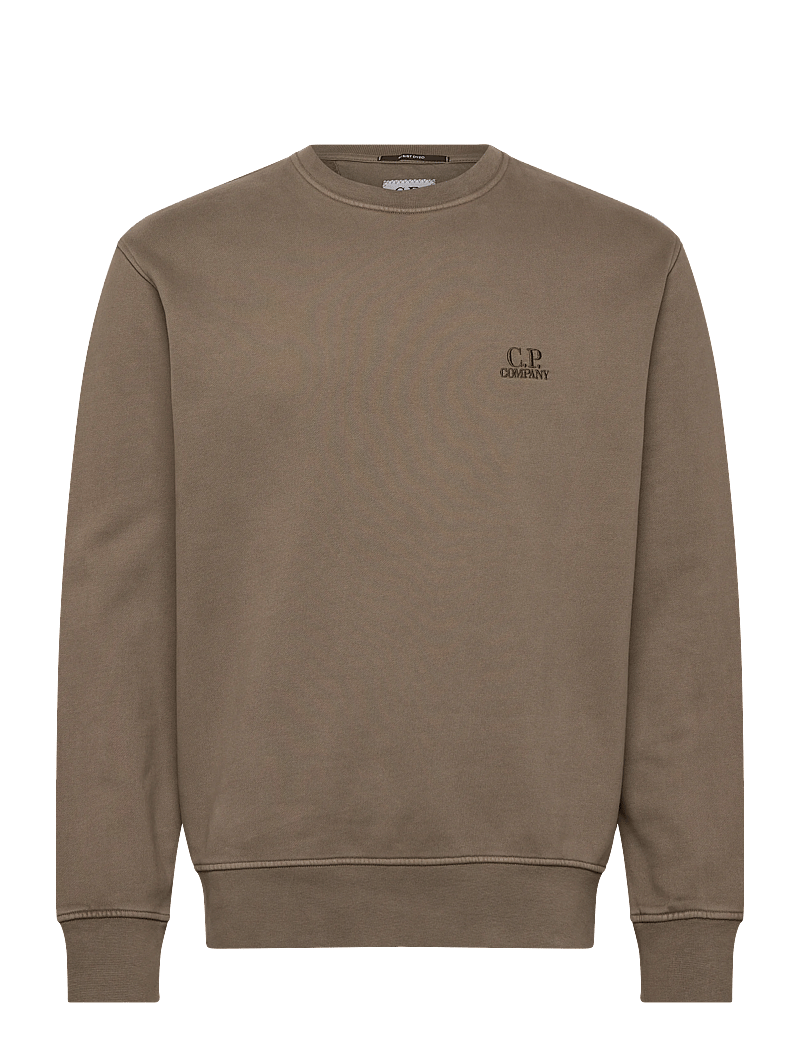 C.P. Company - Logo Embroidered Crewneck Sweatshirt - sweatshirts - walnut - 0