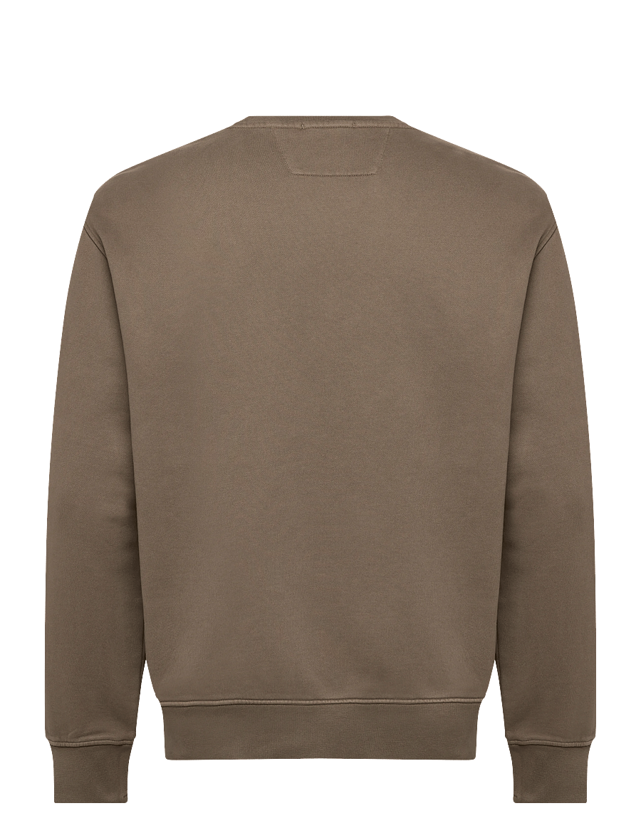 C.P. Company - Logo Embroidered Crewneck Sweatshirt - apsipirkite pagal stilių - walnut - 1