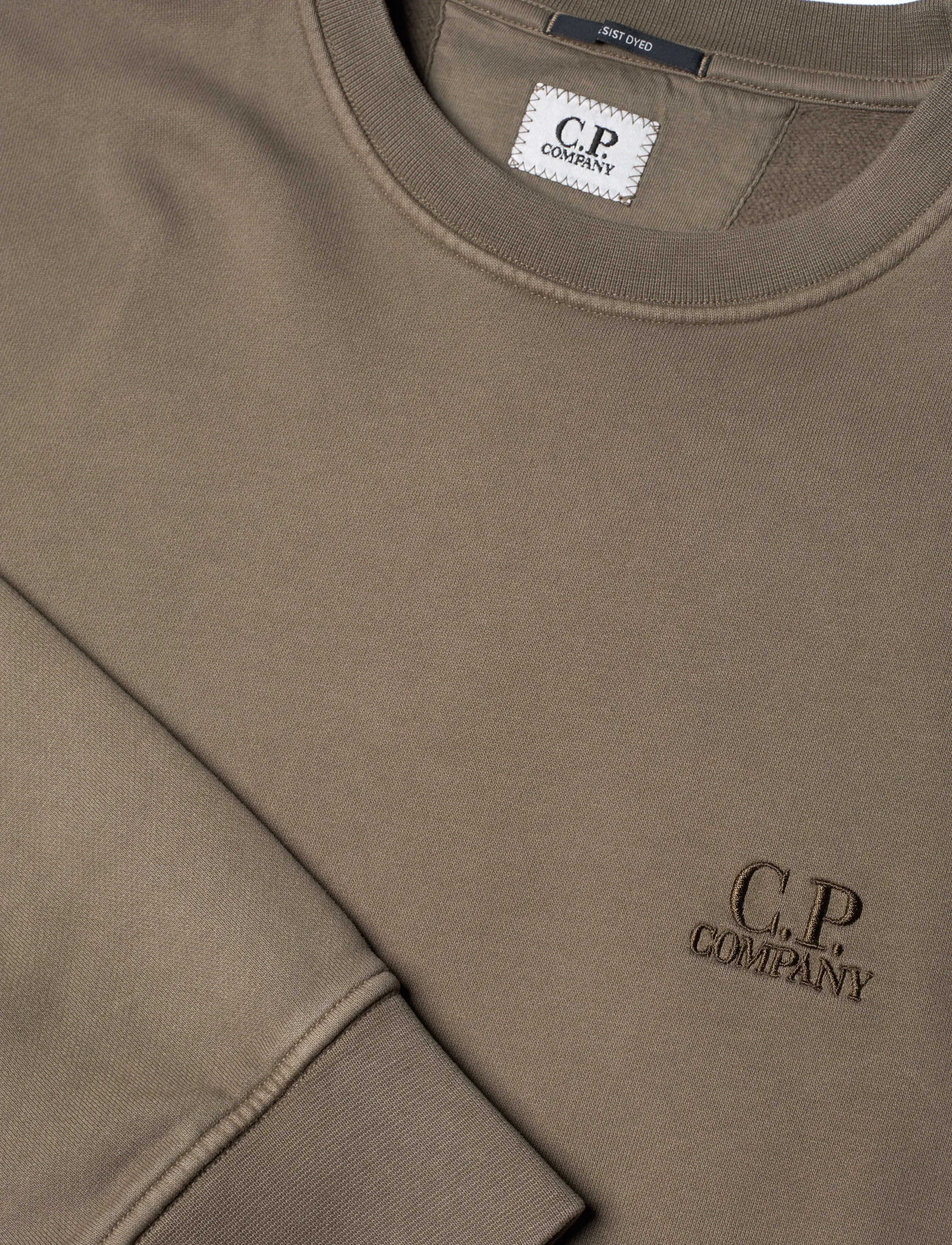 C.P. Company - Logo Embroidered Crewneck Sweatshirt - shop by style - walnut - 2