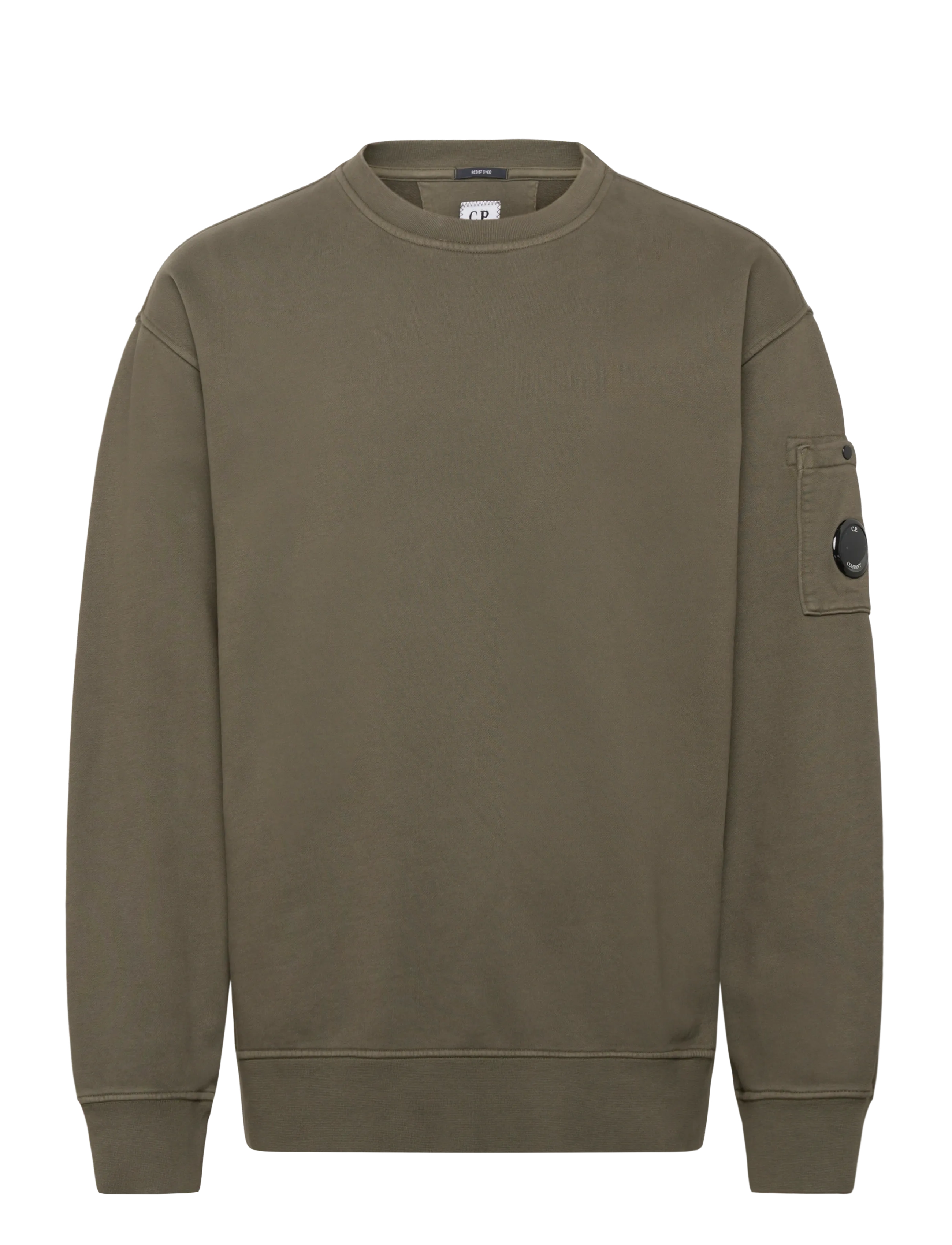 C.P. Company Logo Embroidered Crewneck Sweatshirt - Sweatshirts - GRAPE LEAF / khaki/green