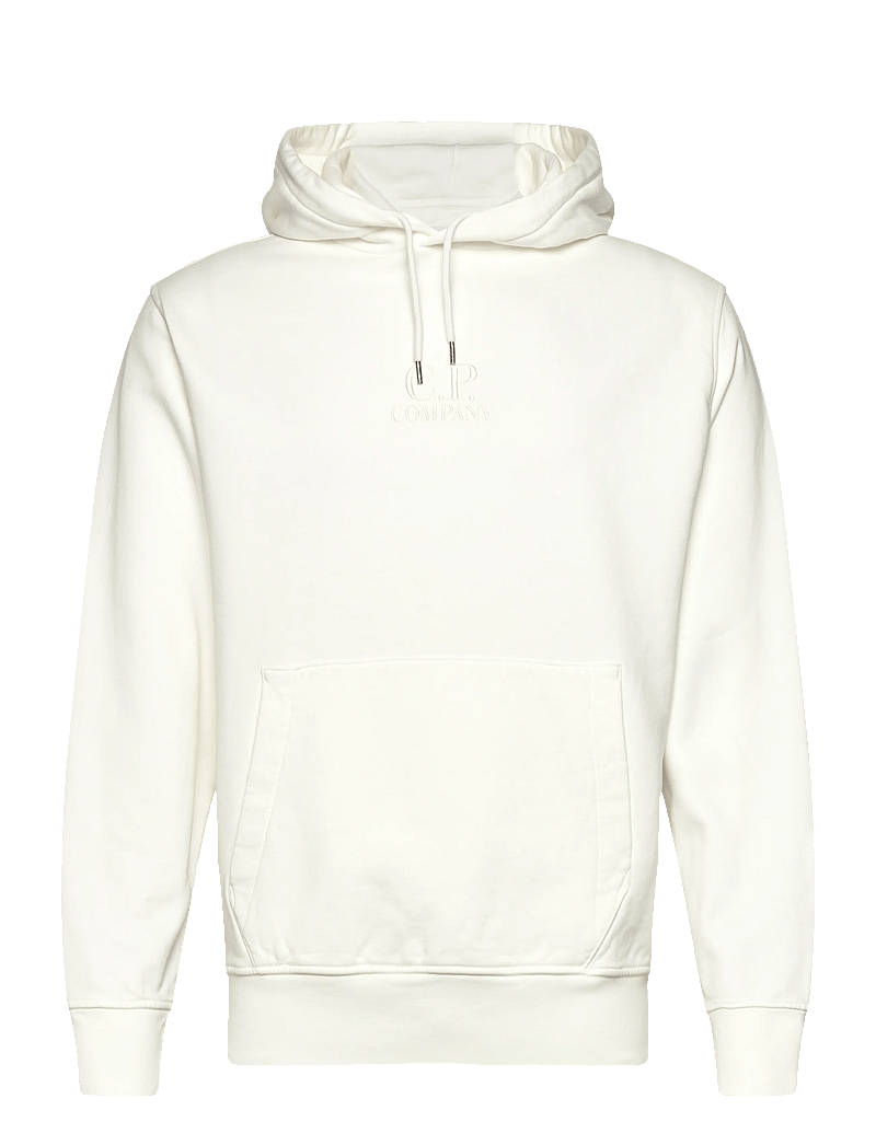 C.P. Company - Logo Embroidered Fleece Hoodie - hoodies - gauze white - 0