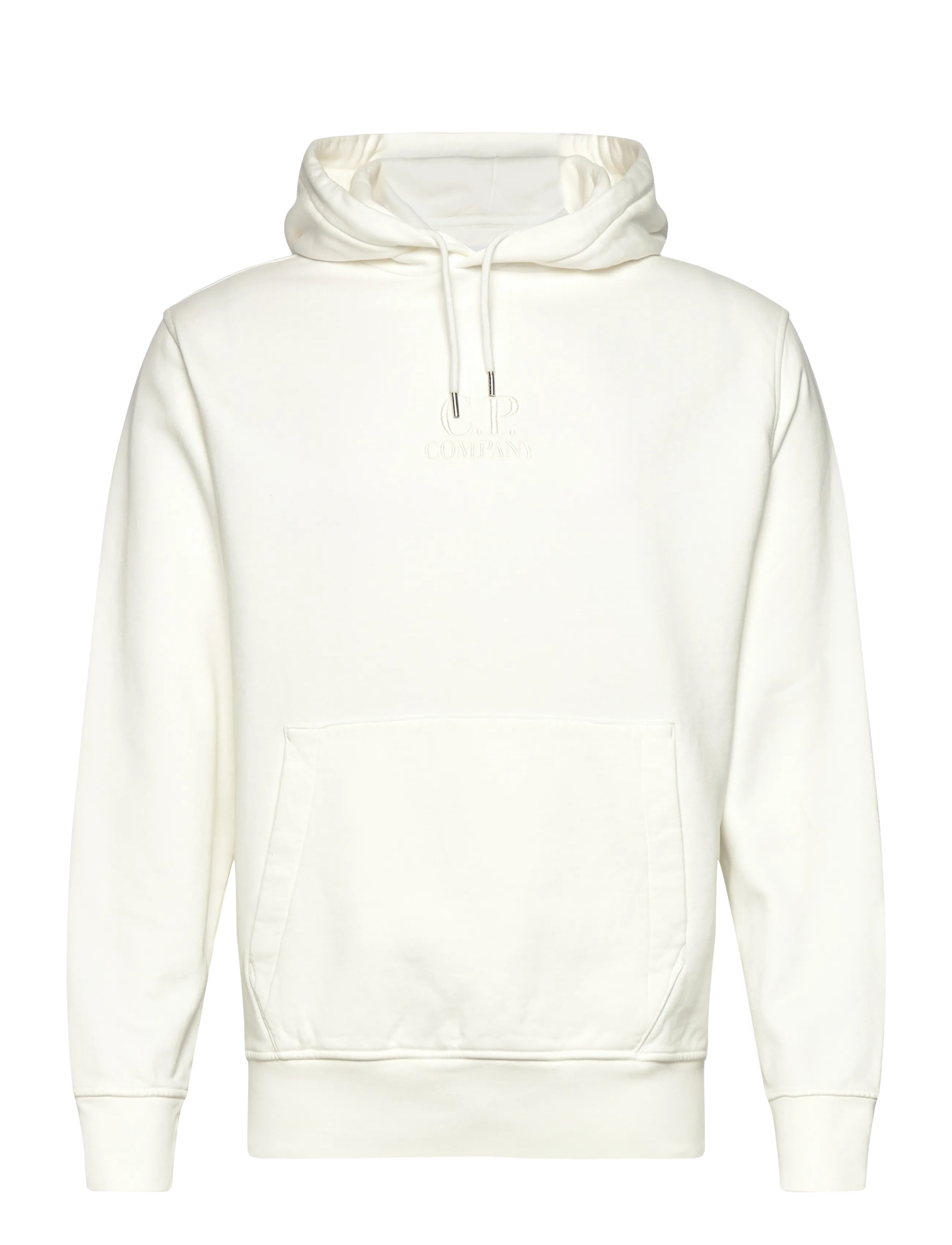 C.P. Company Logo Fleece hoodie - Sweatshirts - GAUZE WHITE / cream
