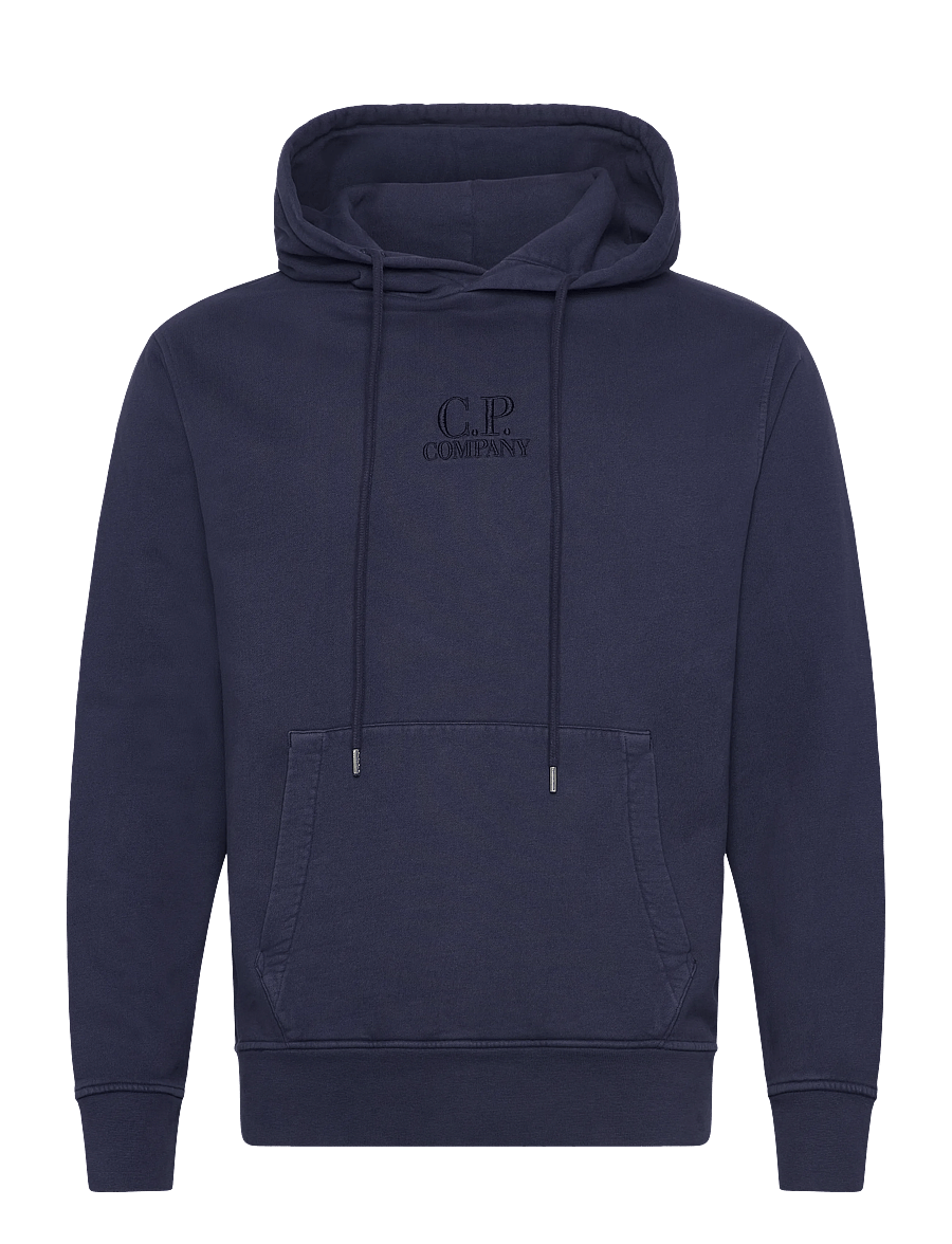 C.P. Company - Logo Emroidered Hoodie - hettupeysur - estate blue - 1