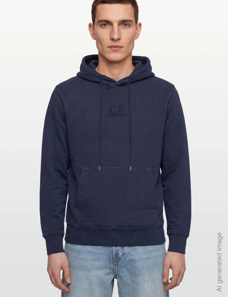C.P. Company - Logo Emroidered Hoodie - hettupeysur - estate blue - 3