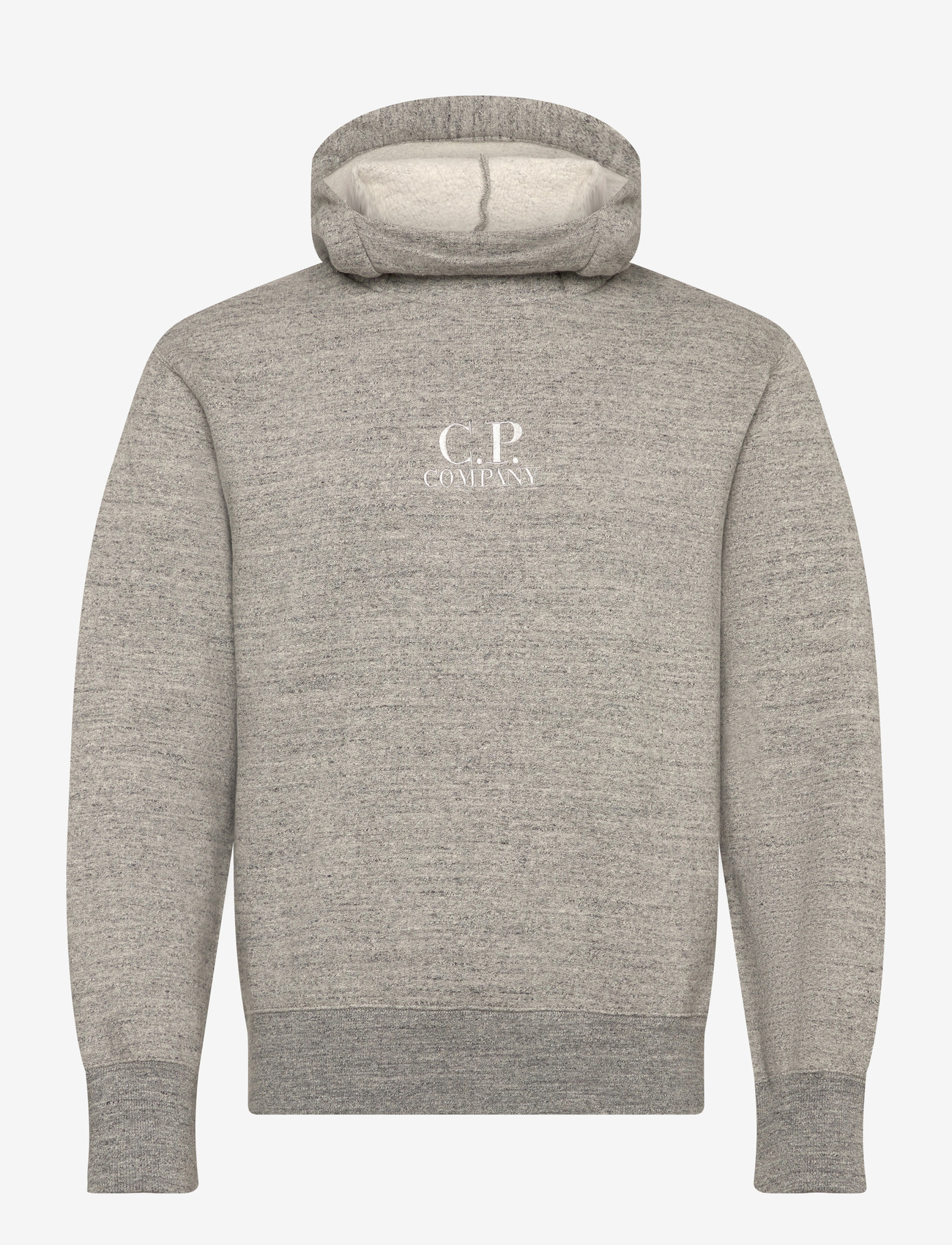 C.P. Company - Logo Embroidered Cotton Hoodie - hoodies - greystone melange - 0