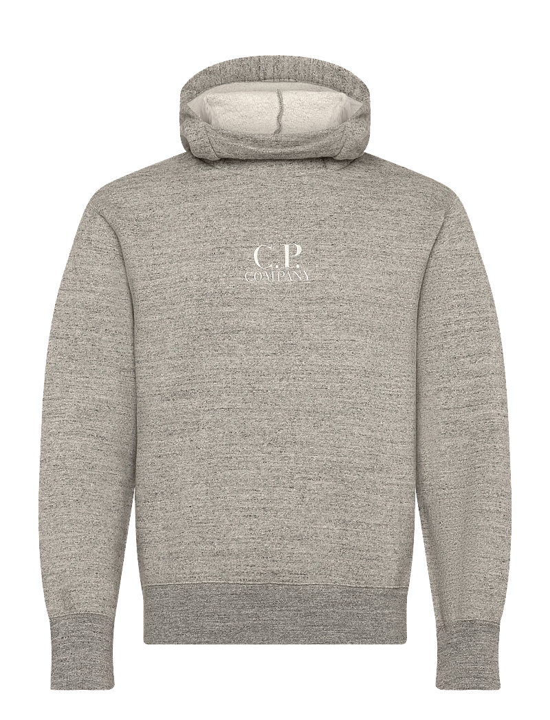 C.P. Company - Logo Embroidered Cotton Hoodie - hoodies - greystone melange - 0