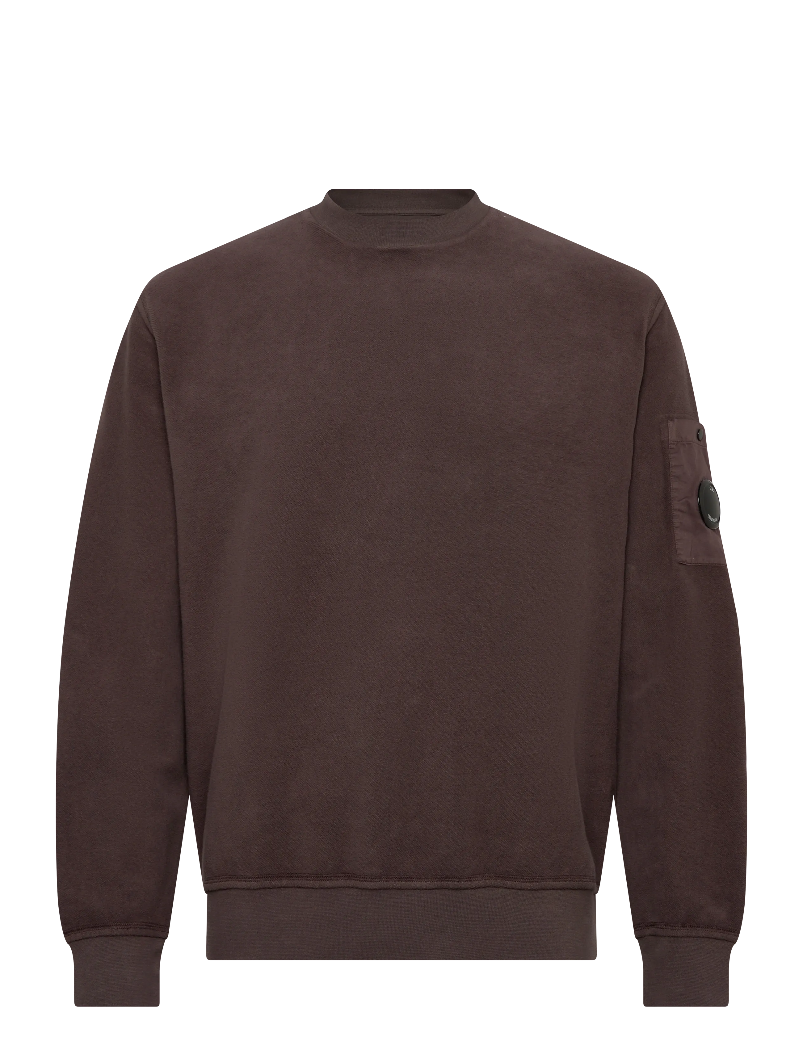C.P. Company Brushed & Emerized Diagonal Fleece Crew Neck Sweatshirt - Sweatshirts - BOULEVARD / brown