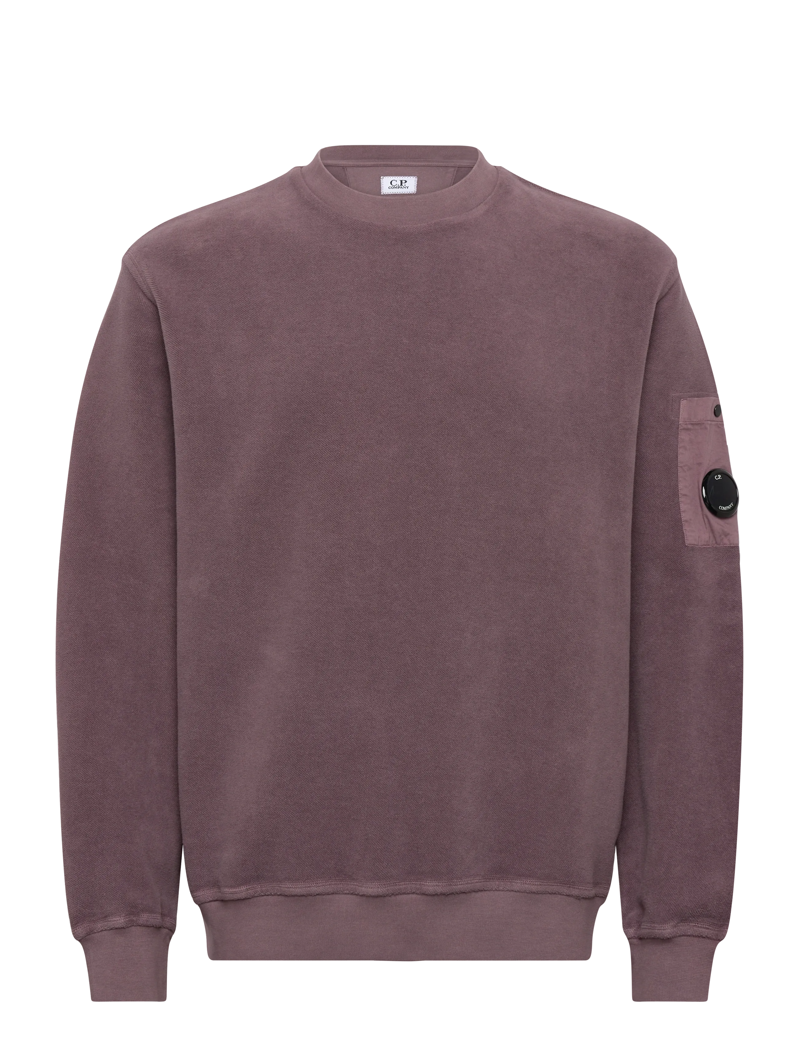 Brushed & Emerized Diagonal Fleece Crew Neck Sweatshirt - PURPLE DOVE