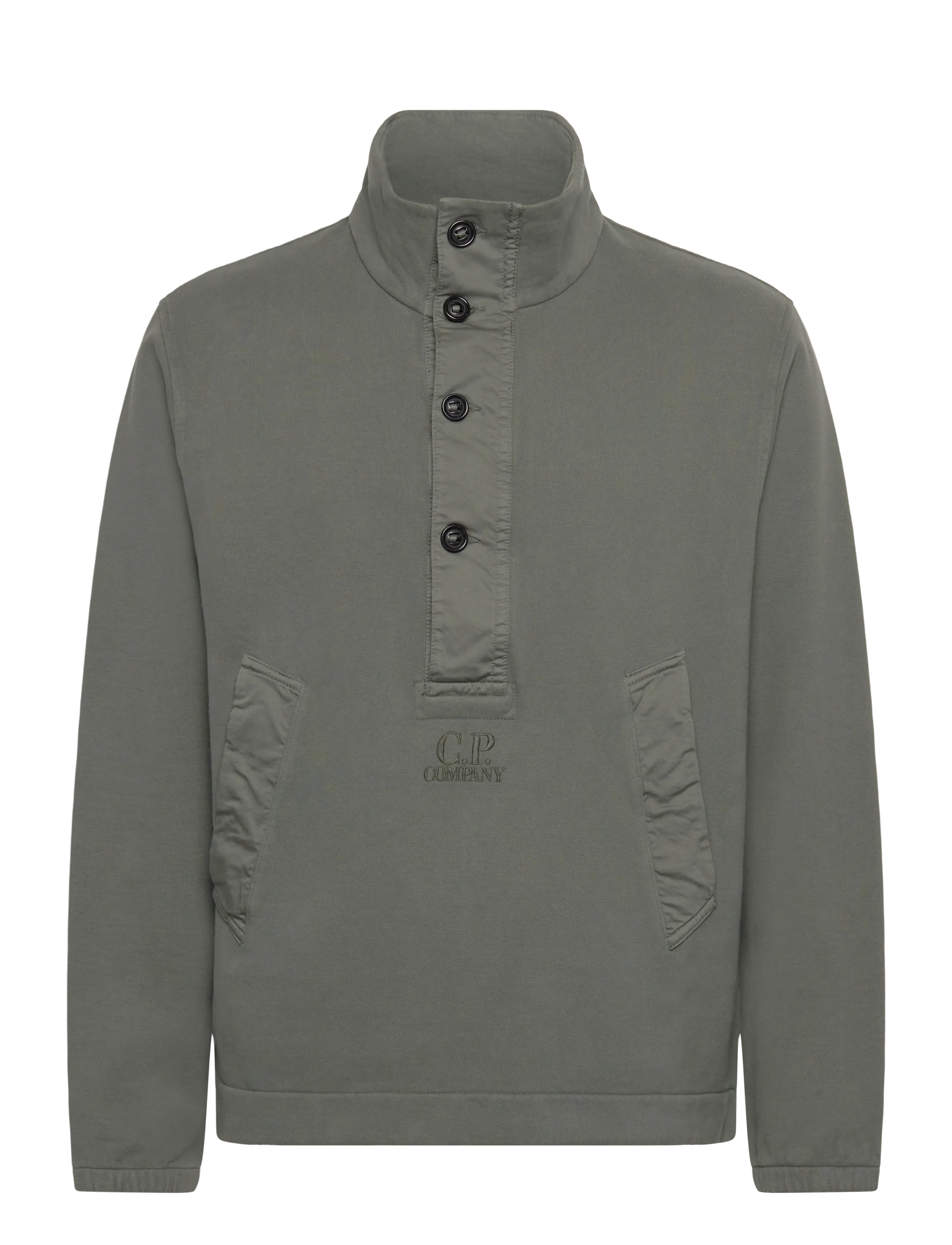 C.P. Company Logo Embroidered Sweatshirt, XXL, Khaki green, Sweatshirts & Hættetrøjer > Sweatshirts, Herre