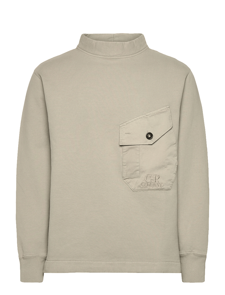 C.P. Company - Mixed Funnel Neck - rullekraver - vintage khaki - 0