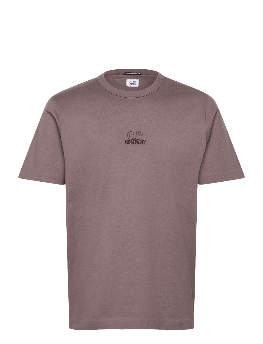 C.P. Company - Twisted Logo Print T-Shirt - kortärmade t-shirts - purple dove - 0