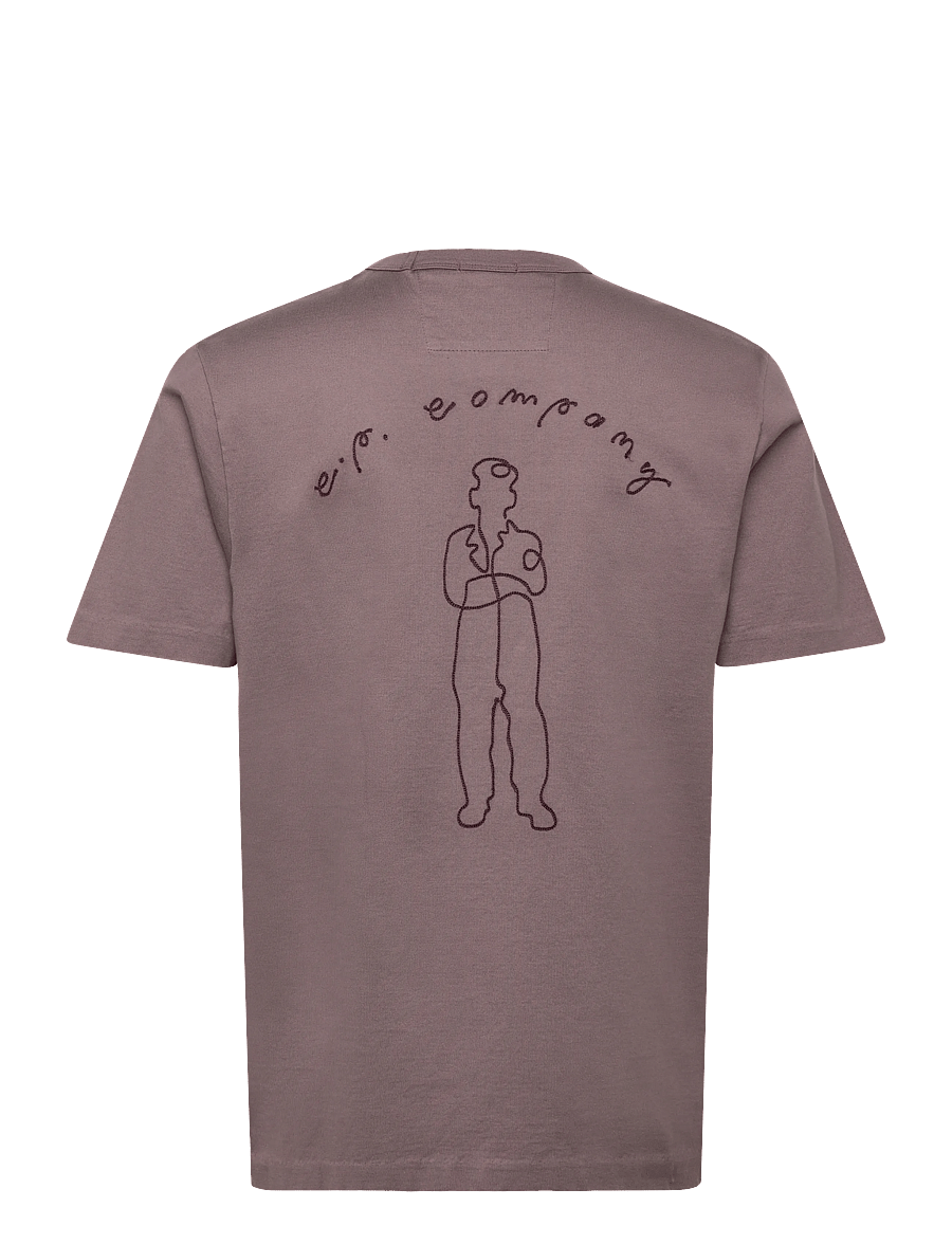 C.P. Company - Twisted Logo Print T-Shirt - kortärmade t-shirts - purple dove - 1