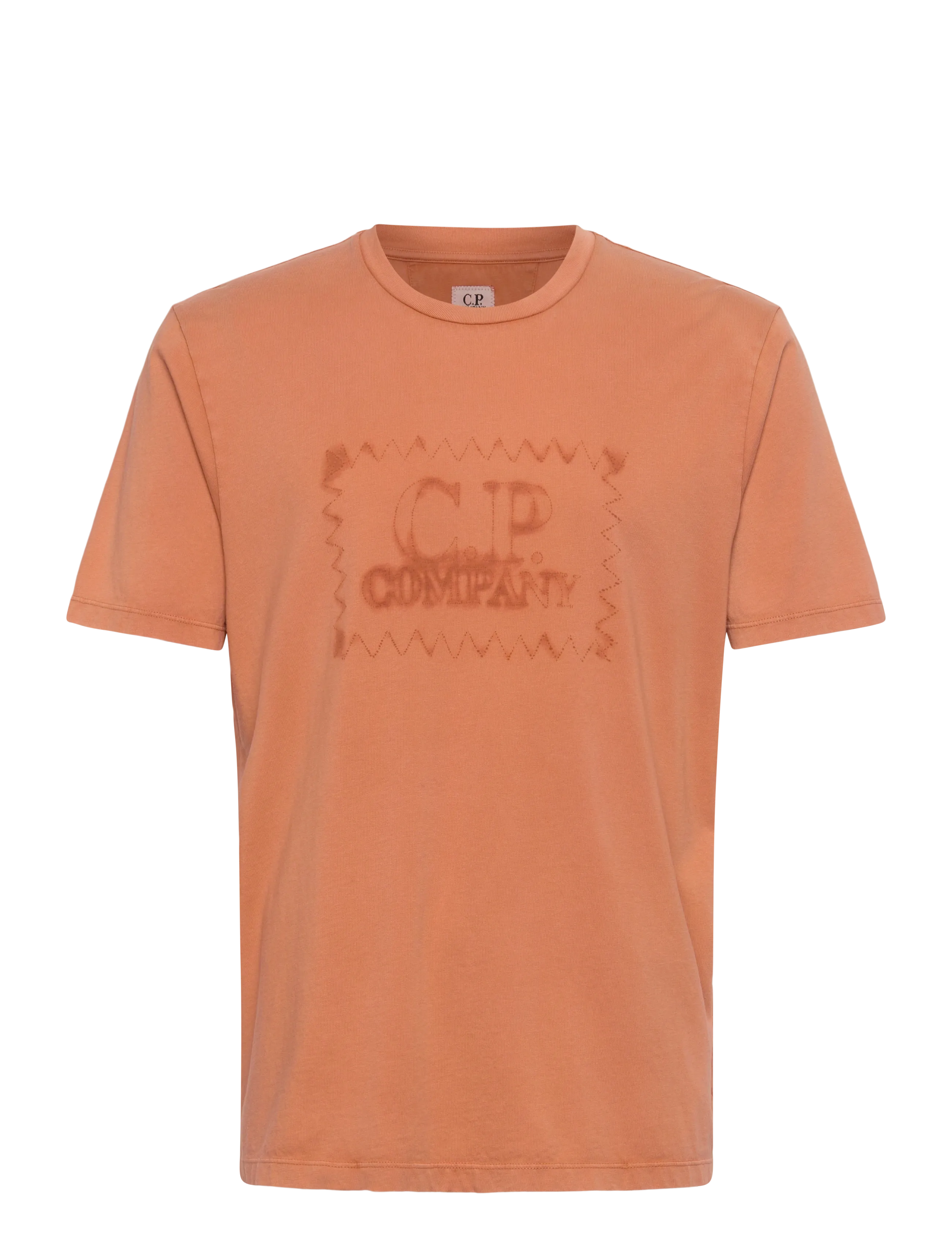 C.P. Company 24/1 Jersey Logo Label T-shirt - Akcija - BOMBAY BROWN / orange