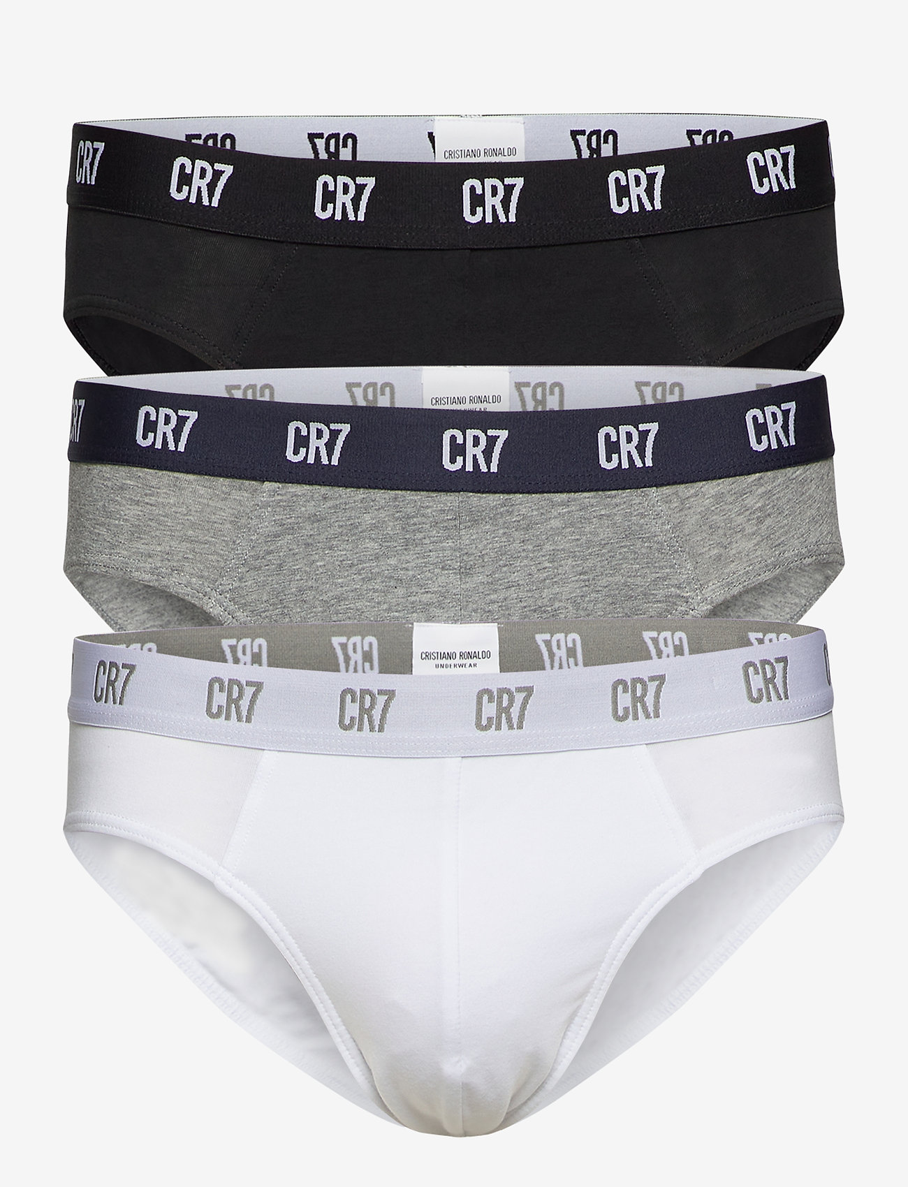 CR7 - CR7 Main Basic, Brief, 3-pack - madalaimad hinnad - black/grey - 0