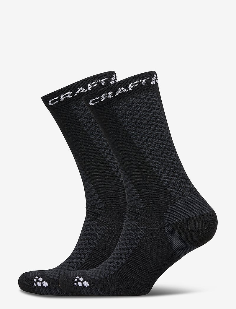 Craft - WOOL WARM MID 2-PACK SOCK - träningsstrumpor - black/white - 0