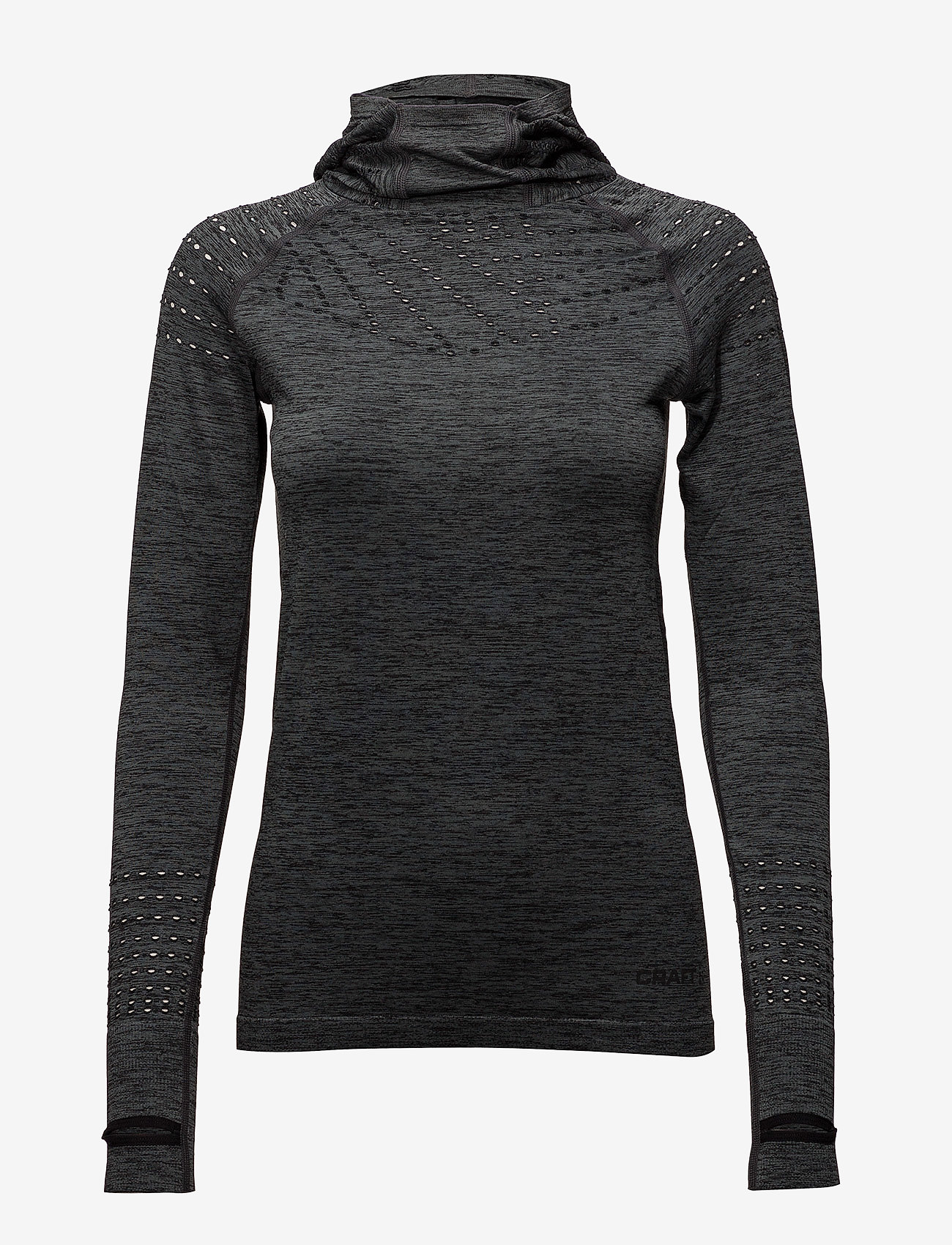 Craft - CORE 2.0 HOOD W DAHLIA MELANGE  - black melange - 0
