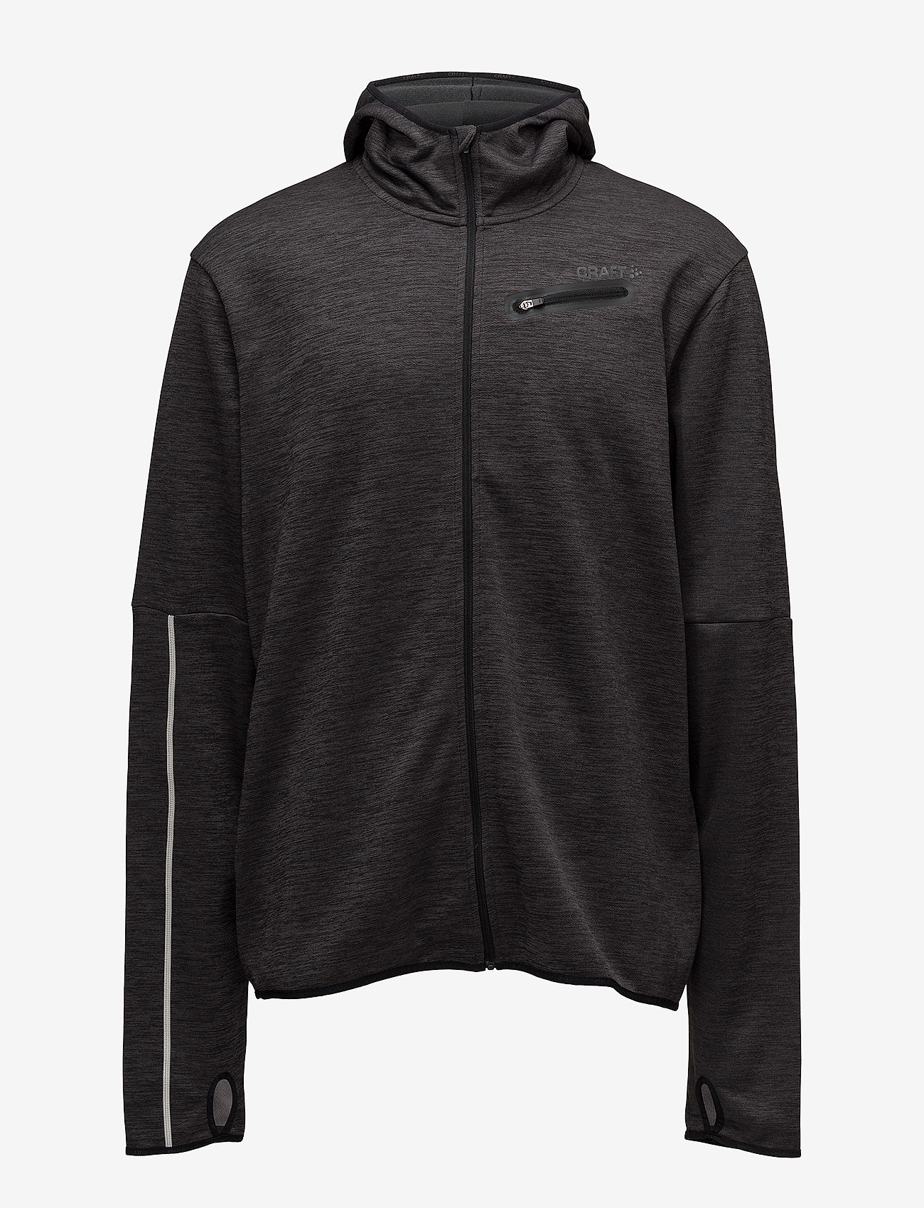 Craft - EAZE JERSEY HOOD JKT  - black melange - 0