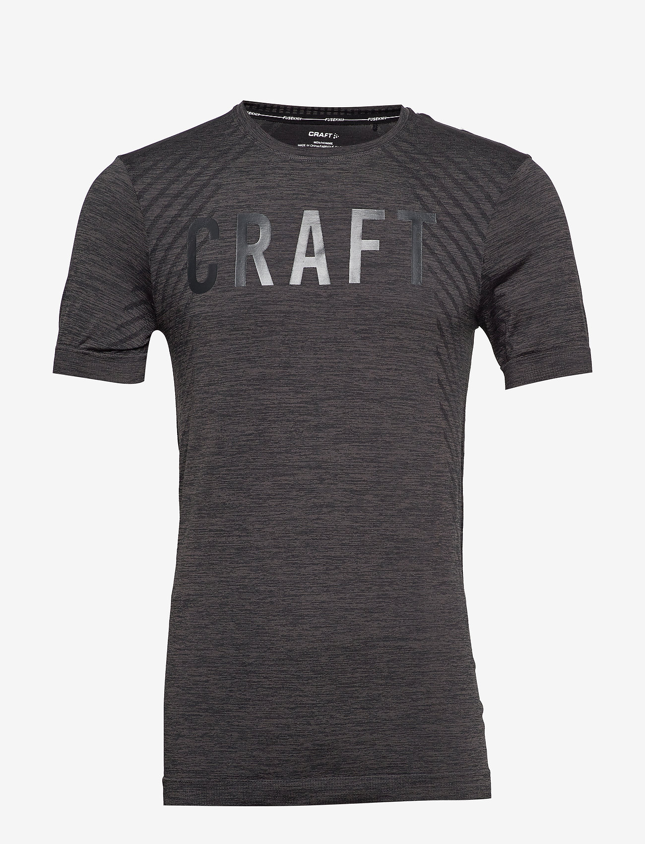 Craft - FUSEKNIT COMFORT RN SS  - black melange/black - 0
