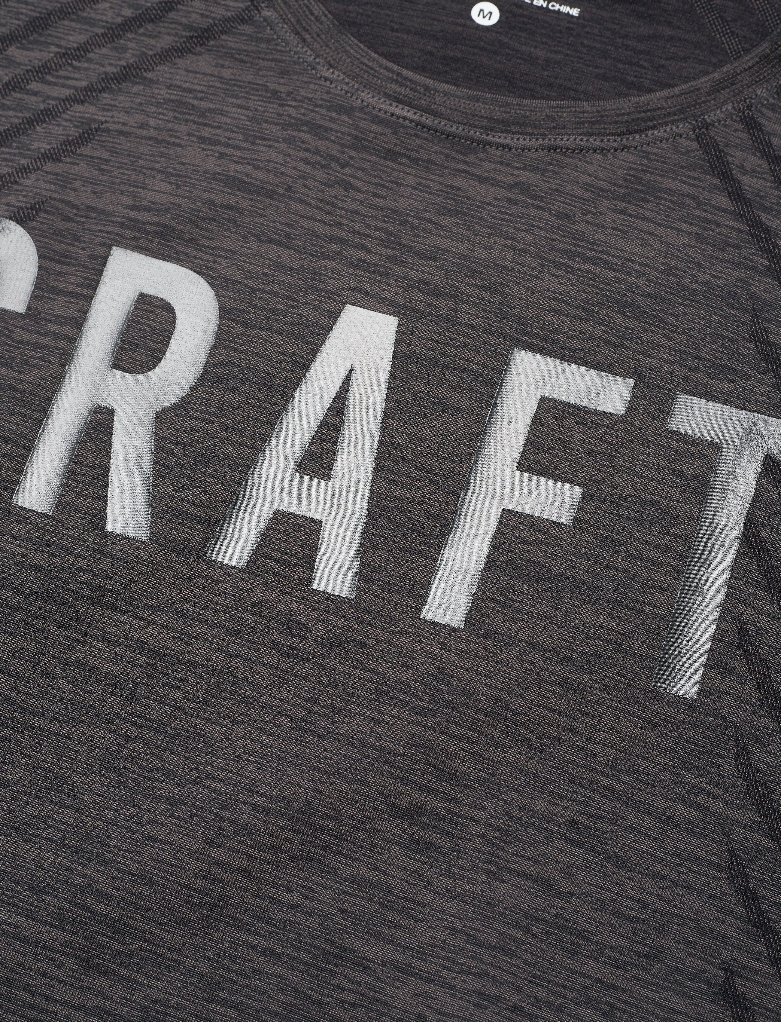 Craft - FUSEKNIT COMFORT RN SS  - black melange/black - 2