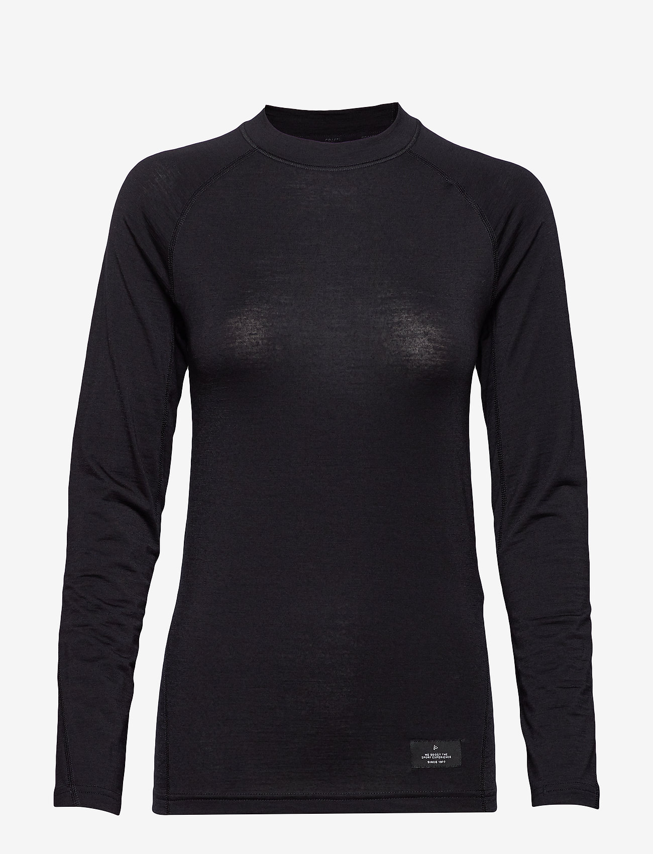 MERINO LIGHTWEIGHT CN LS  - BLACK