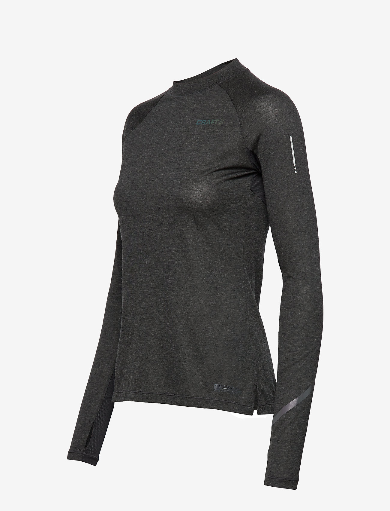 Craft - SUBZ LS WOOL TEE W - black melange/monument - 2