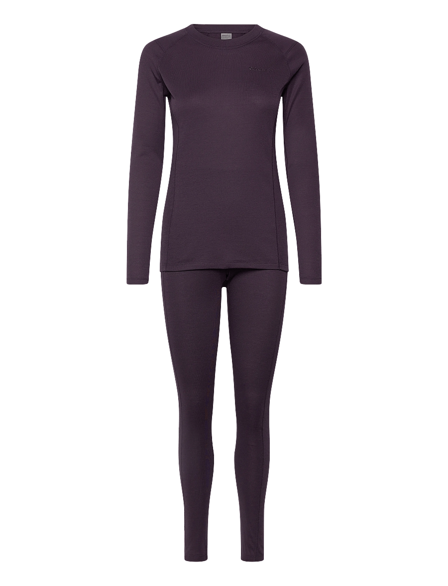 Craft - Warm Baselayer Set W - baselayer sæt - dk plum - 1