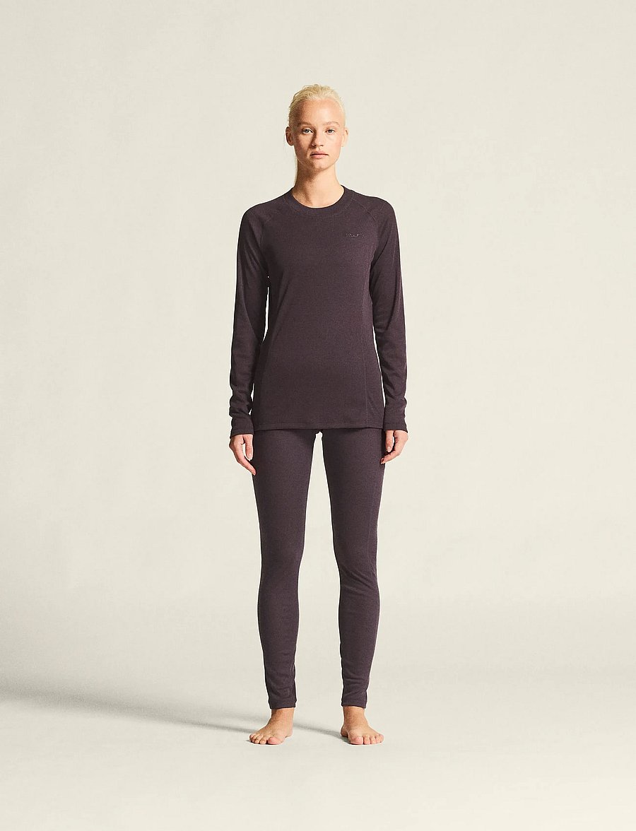 Craft - Warm Baselayer Set W - baselayer sæt - dk plum - 0