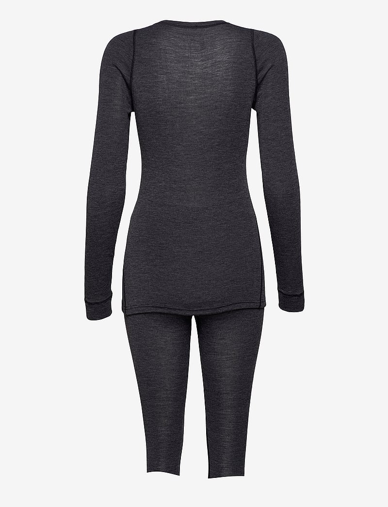 Craft - Wool Merino Set W - aluskihina kantavad rõivakomplektid - black melange - 2