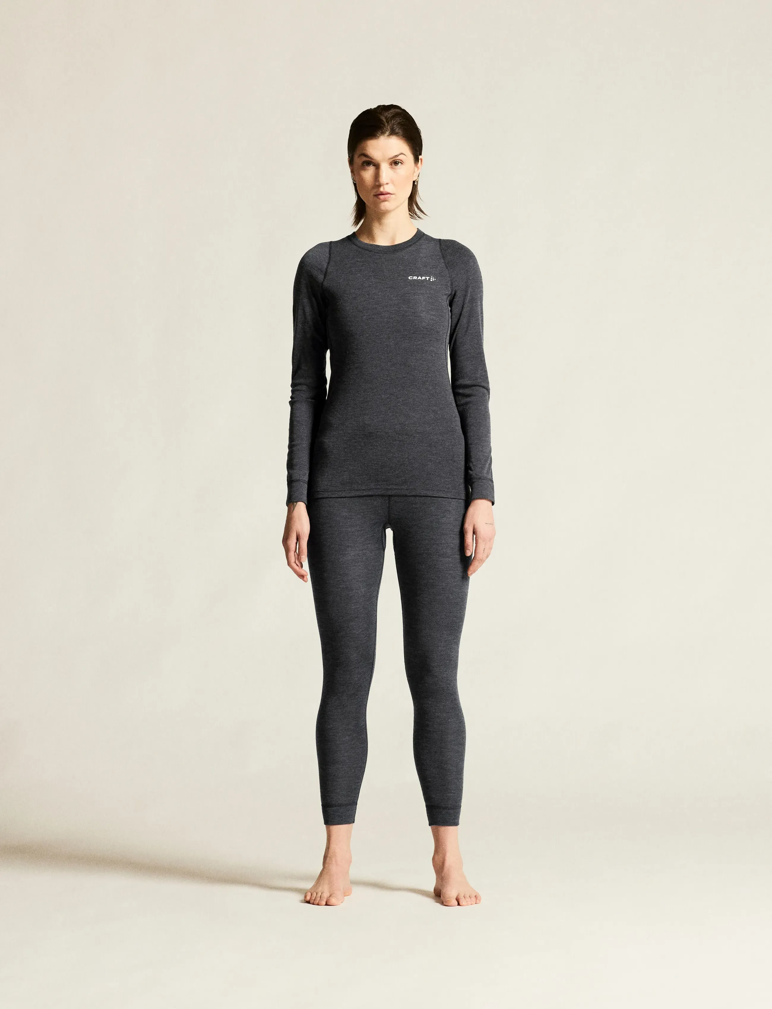 Craft Wool Merino Set W, S, Black, Overdele > Base Layer Sæt, Dame