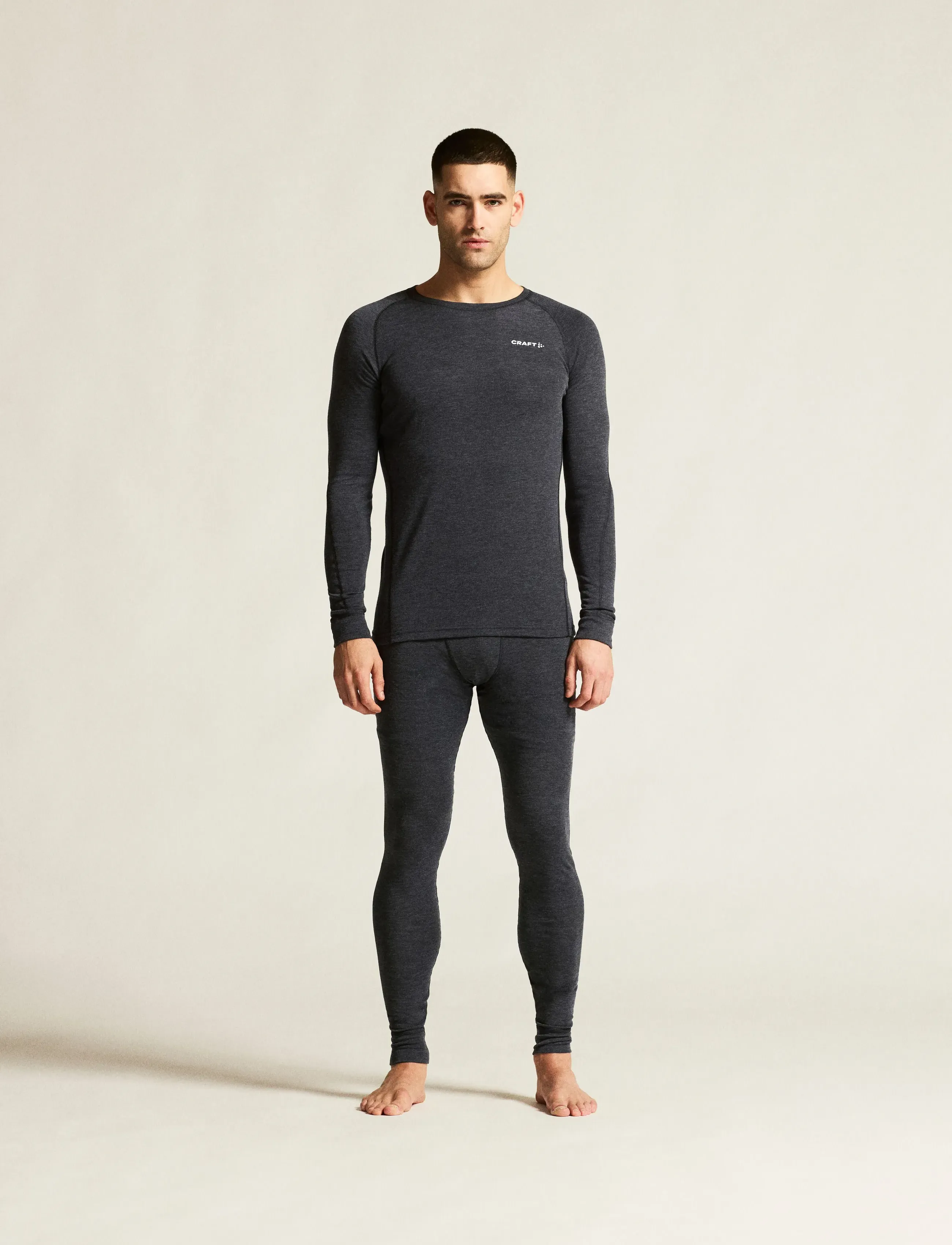 Craft - Wool Merino Set M - baselayer sæt - black melange - 0
