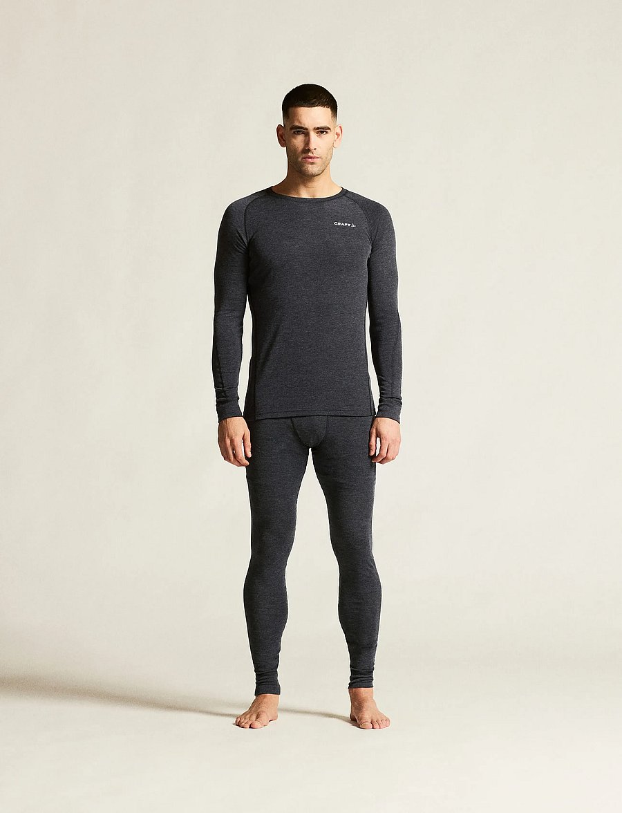 Craft - Wool Merino Set M - baselayer sæt - black melange - 0