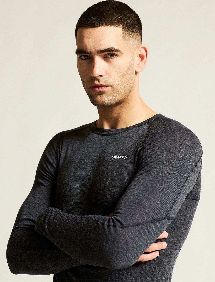 Craft - Wool Merino Set M - baselayer sæt - black melange - 5