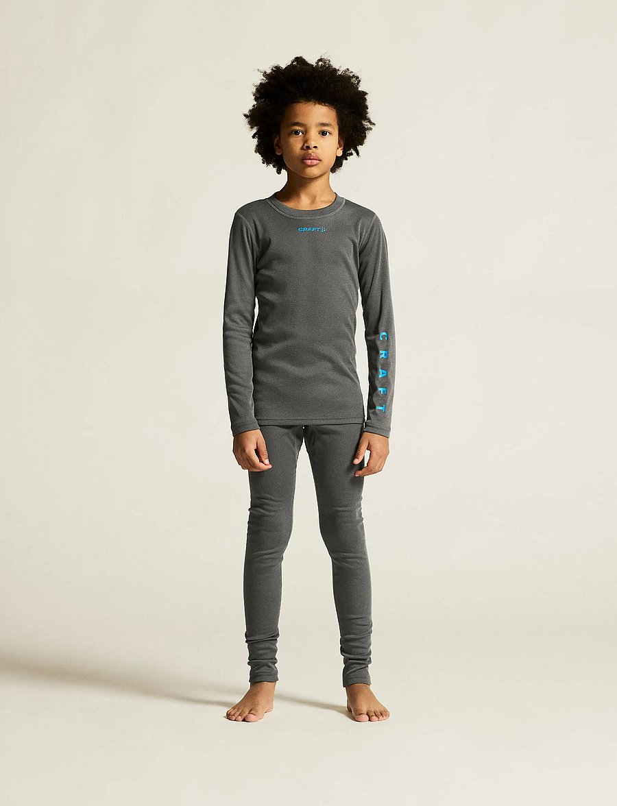 Craft - Thermal Baselayer Set Jr - aluskihina kantavad rõivakomplektid - granite/ray - 0