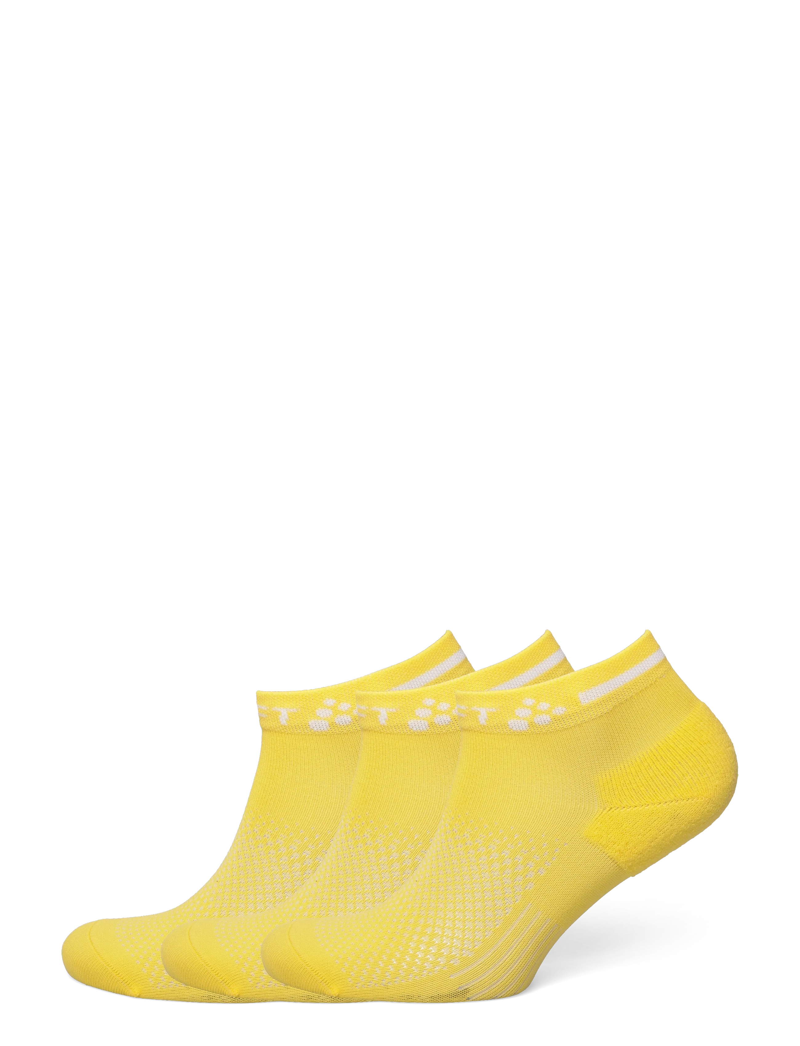 Craft Active Mid Sock 3-Pack, 37-39, Yellow, Sokker > Footies-Ankelsokker, Dame