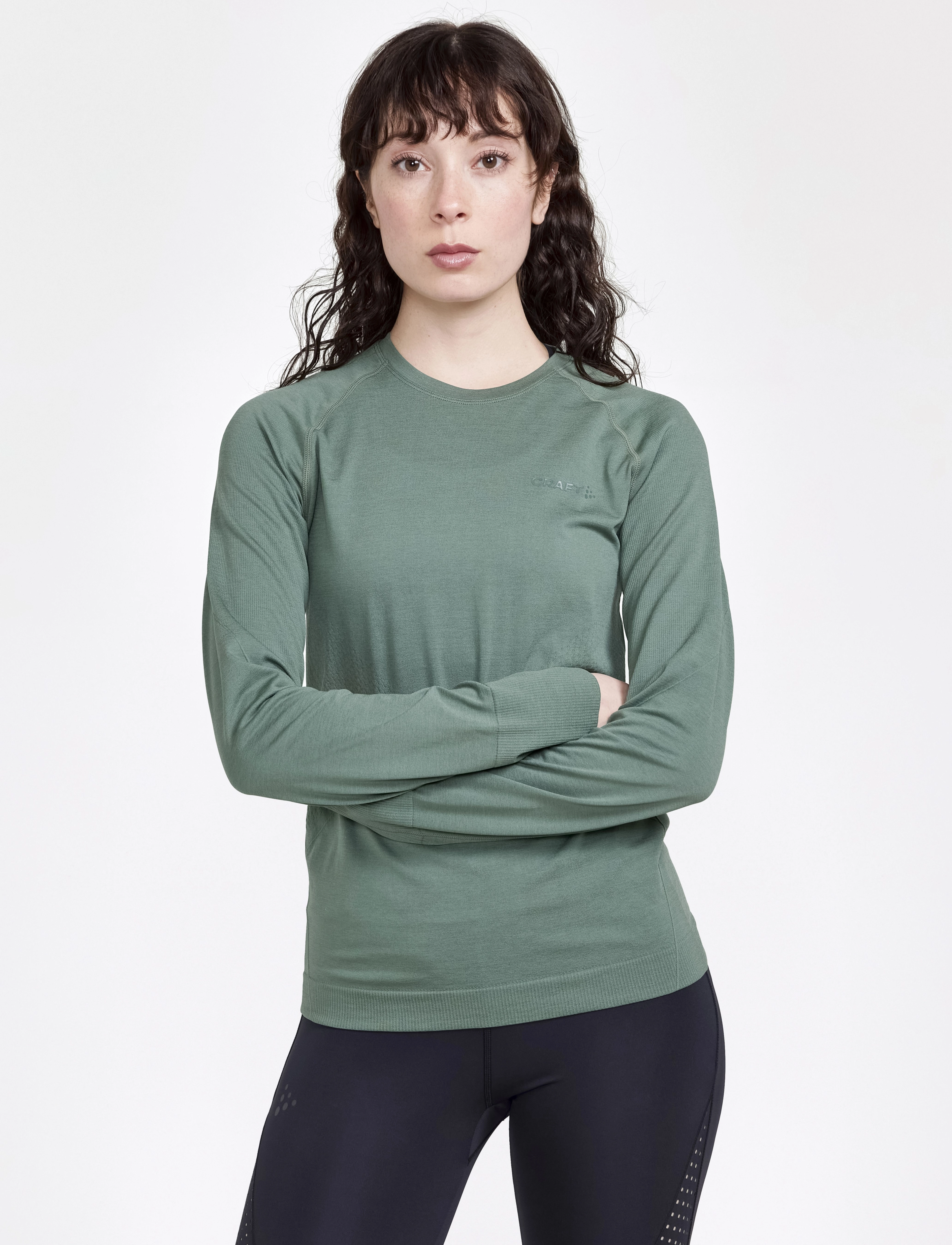 Craft - Core Dry Active Comfort Ls W - laveste priser - moss - 3
