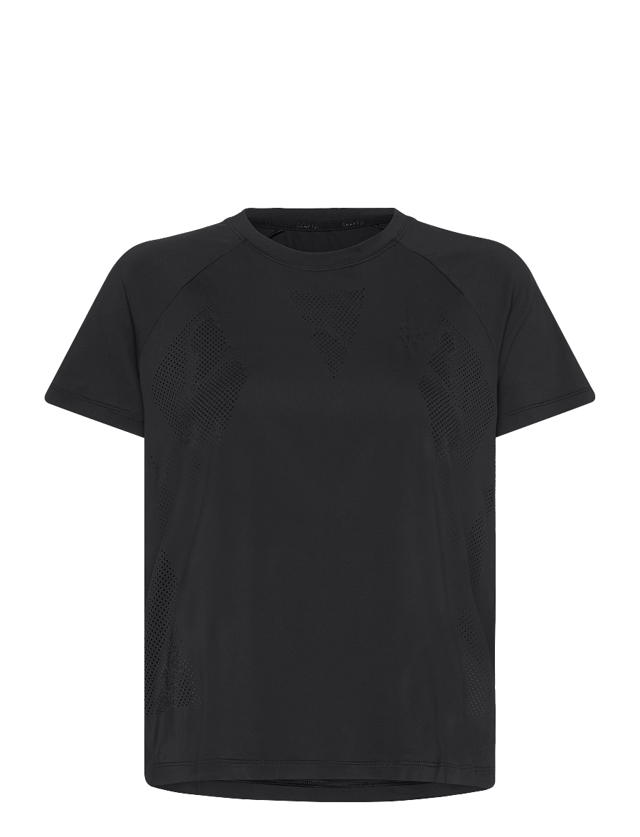Craft - Adv Tone Perforated Tee W - t-shirts - black - 0