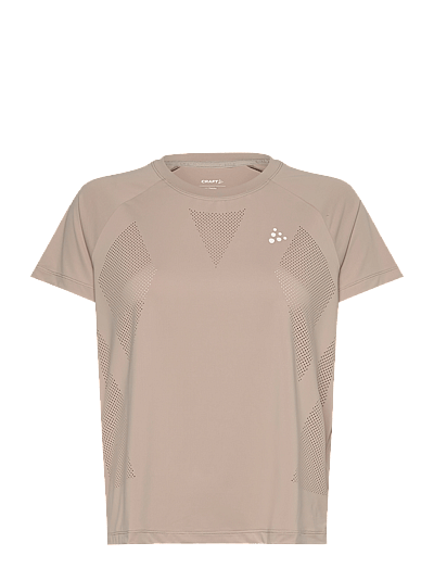 Craft Adv Tone Perforated Tee W - Toppar & T-shirts - HAY / beige