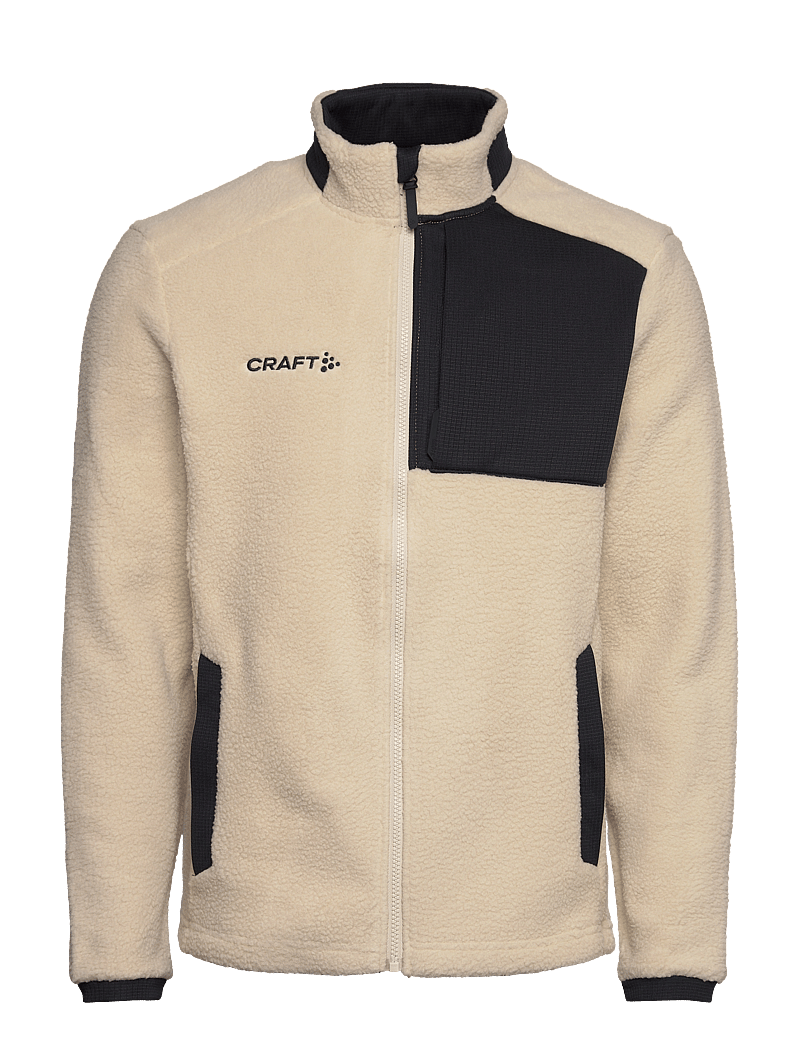 Craft - ADV EXPLORE PILE FLEECE JACKET M - fleece & mellanlager - ecru-black - 1