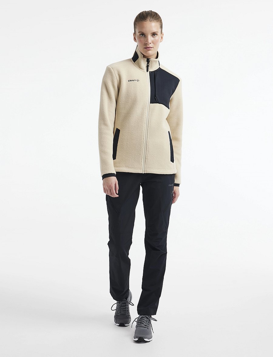 Craft - ADV EXPLORE PILE FLEECE JACKET W - kampsunid ja vahekihid - ecru-black - 5
