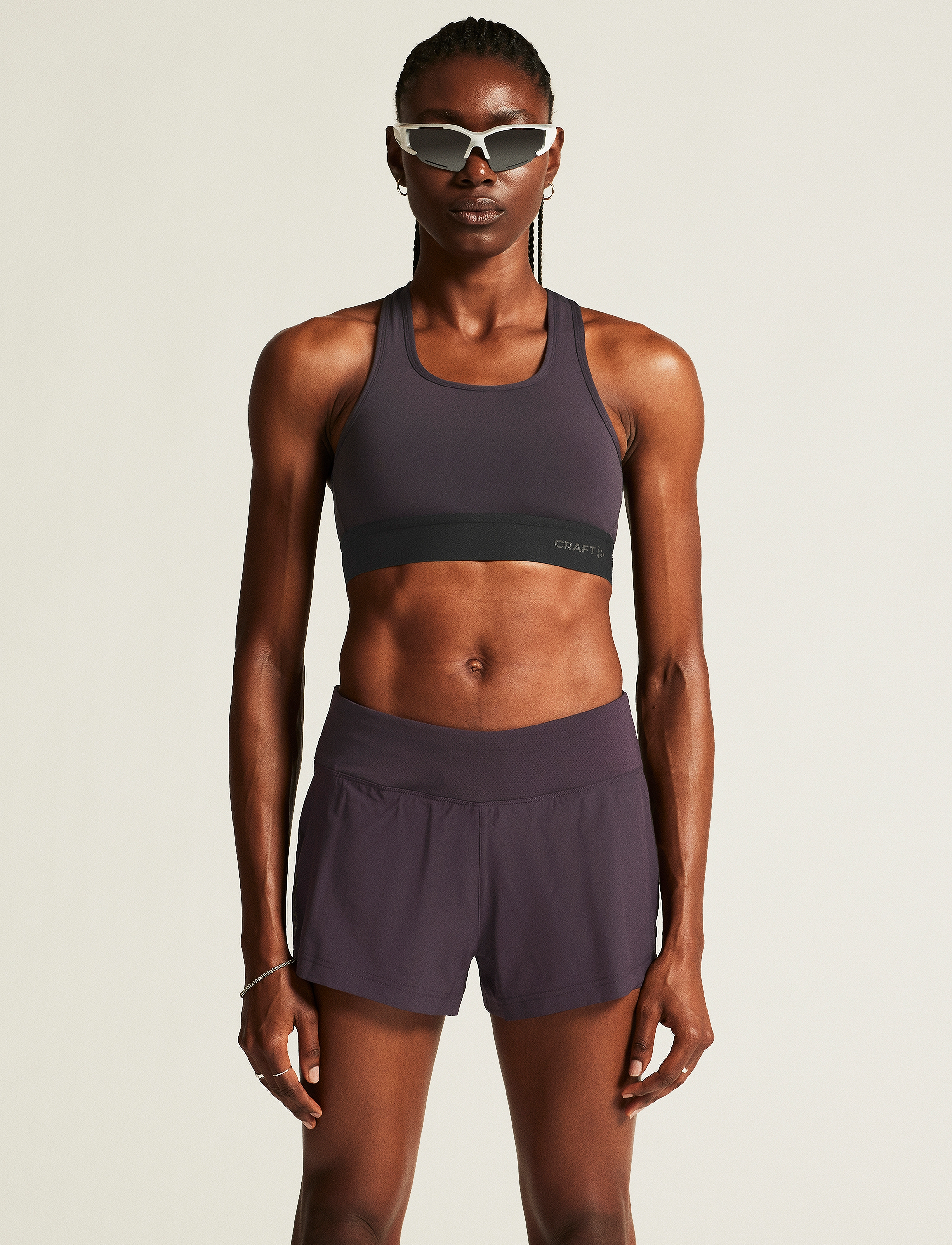 Craft Training Bra Padded W, Kvinder, Polstret Criss Cross Sports BH, Lila, Str: XS