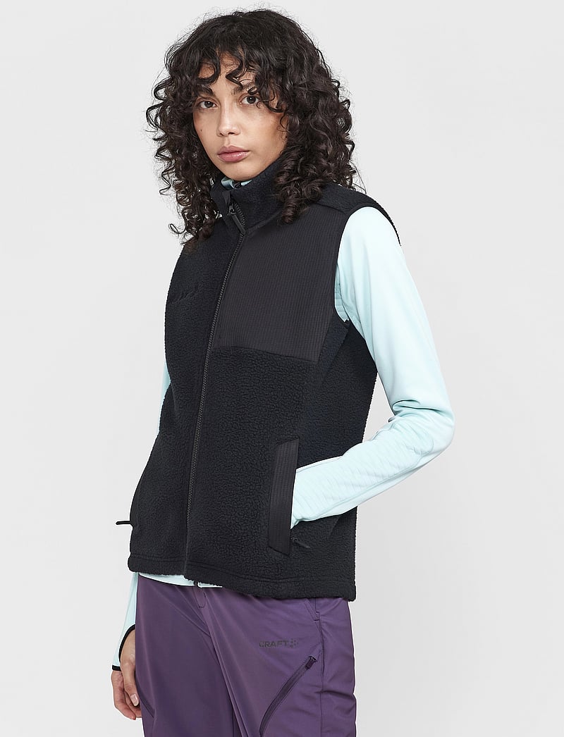 Craft - ADV EXPLORE PILE FLEECE VEST W - ytterkläder - black - 0