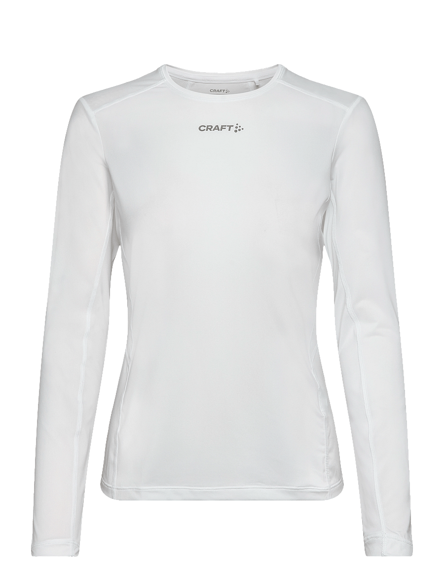 Craft - Adv Essence Ls Tee 2 W - langærmede t-shirts - white - 1