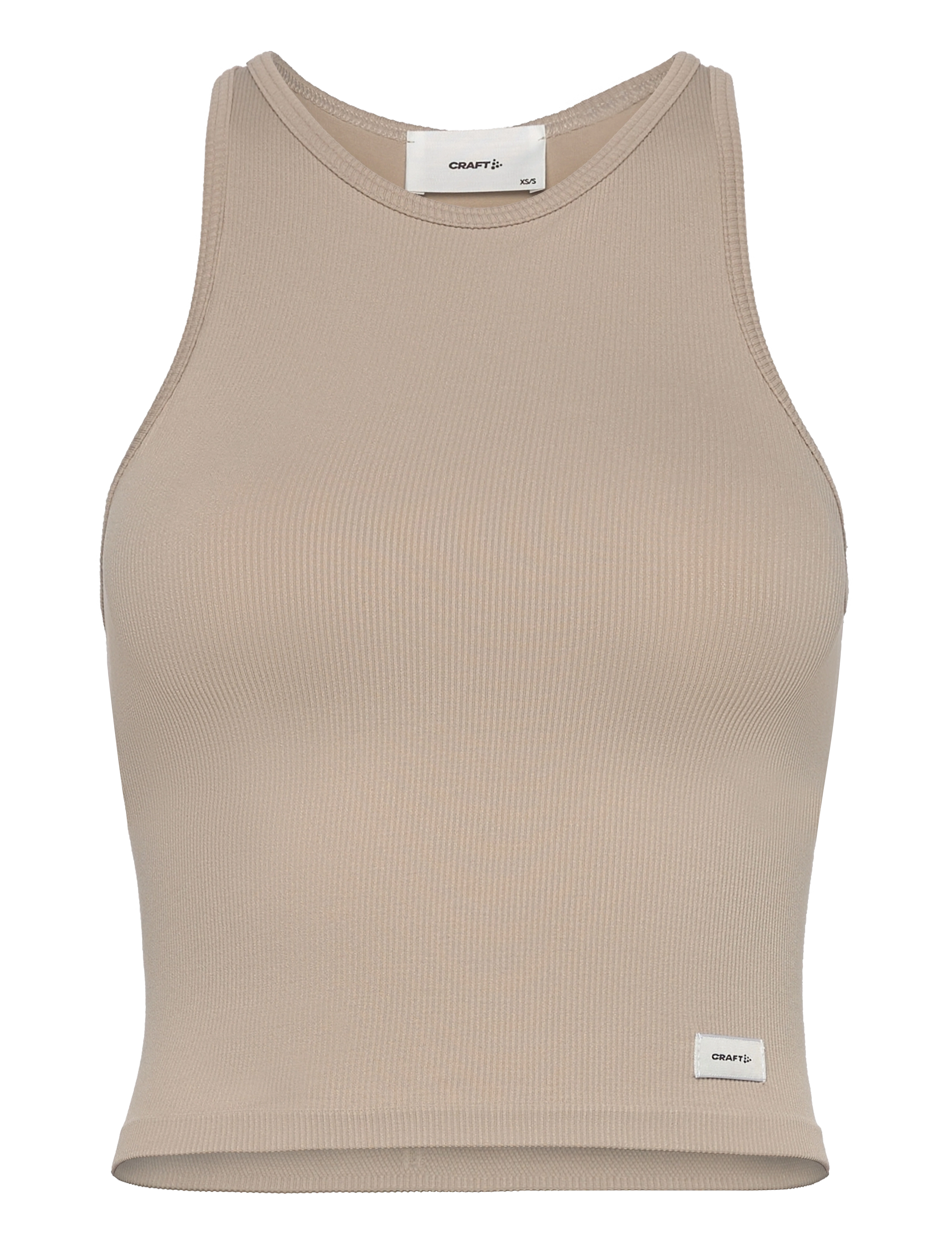 Craft Collective Rib Tank Top W, L/XL, Sport Crop Oberteile, Beige - Sleeveless Frauen