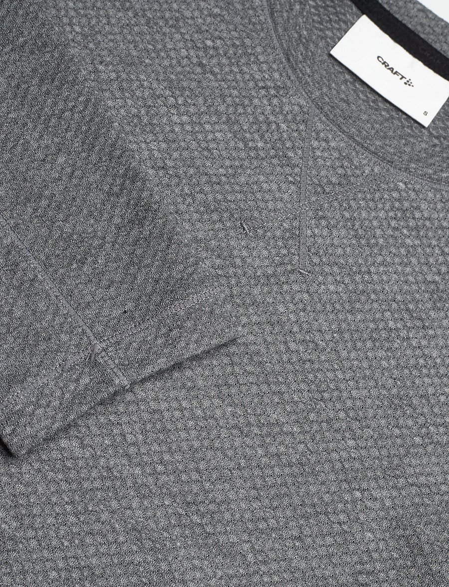 Craft - THERMAL MESH CN W - pikkade varrukatega alussärgid - dk grey melange - 2