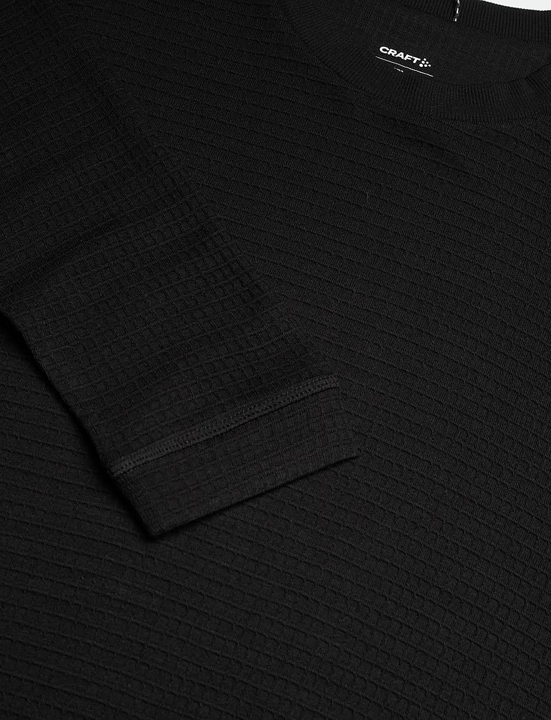 Craft - Layers Wool Waffle Rn M - langarmshirts - black - 2