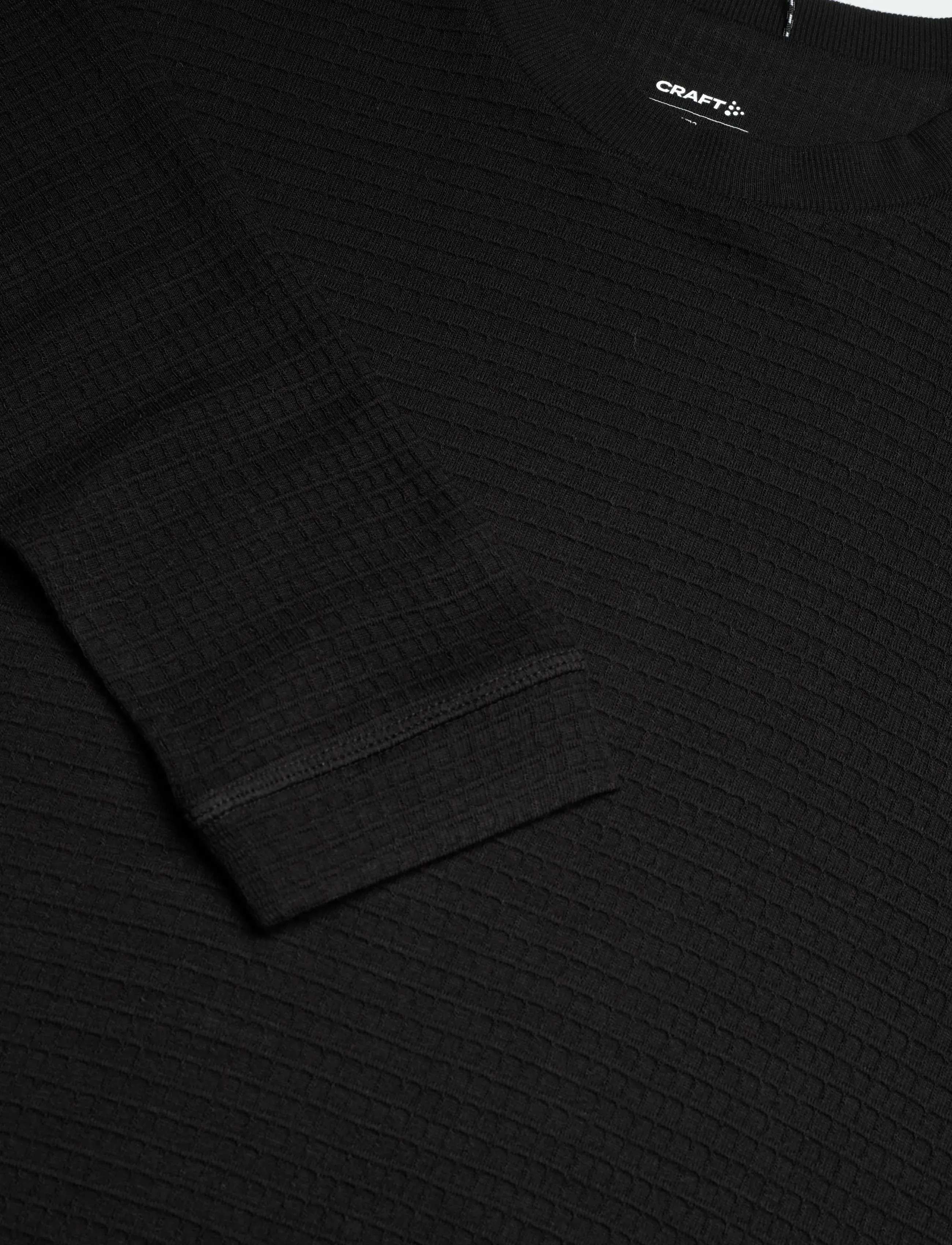 Craft - WOOL WAFFLE RN M - superundertøy & ullundertøy overdeler - black - 2
