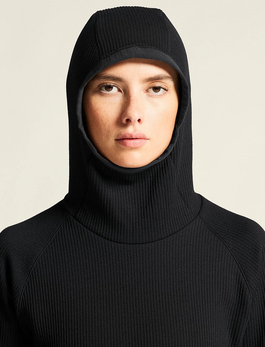 Craft - Grid Hood W - dressipluusid ja pusad - black - 3