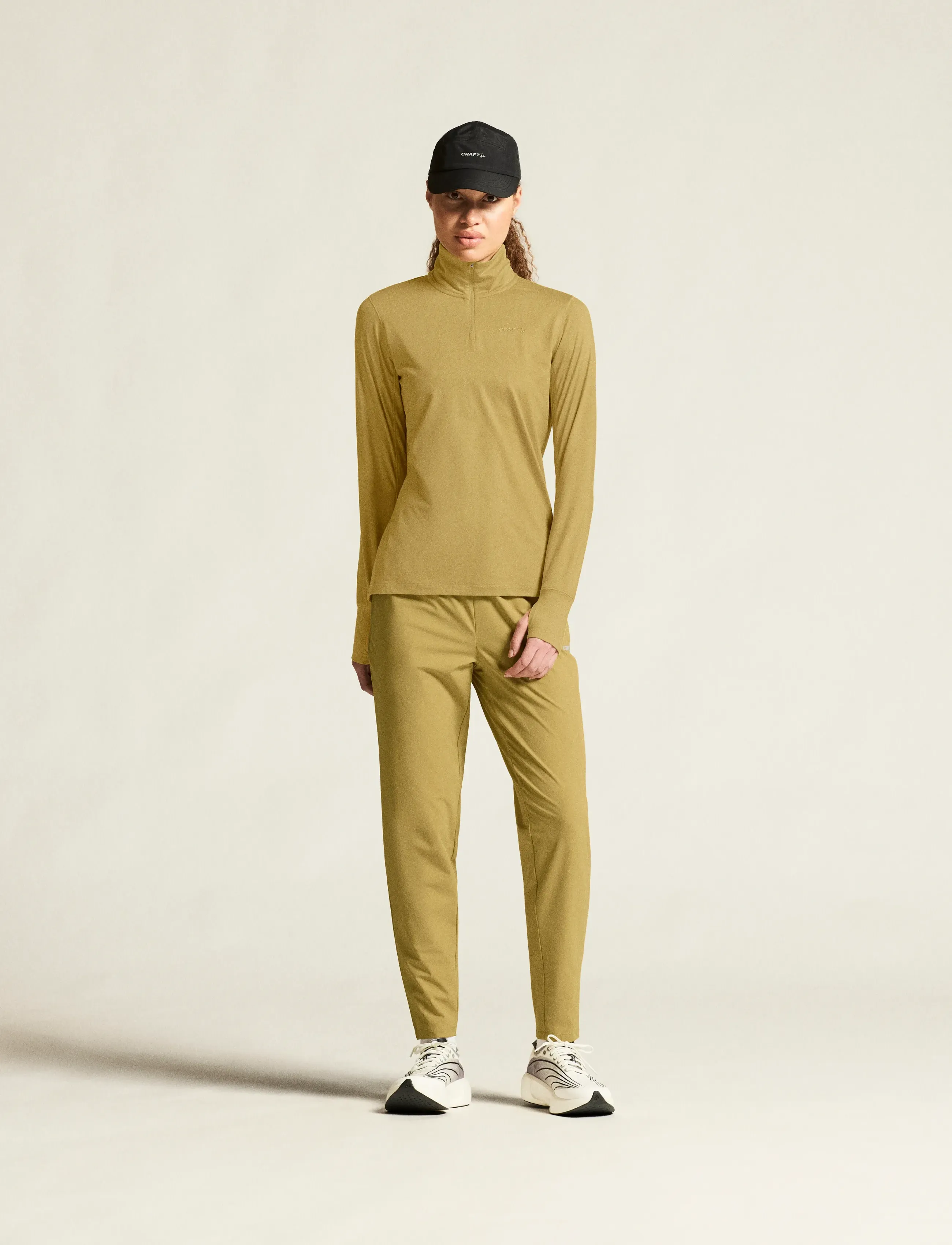 Craft Flow Hz Ls W - Långärmade tröjor - KHAKI MELANGE / beige