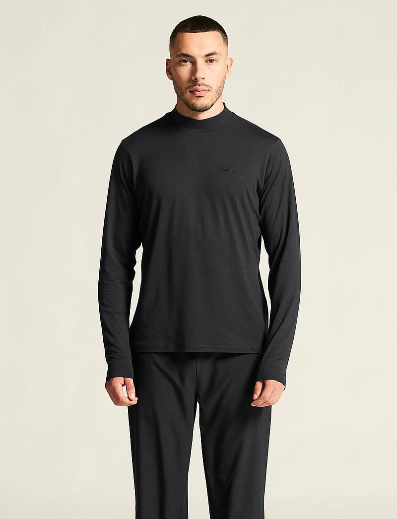Craft - Flow Mn Ls M - longsleeved tops - black melange - 0