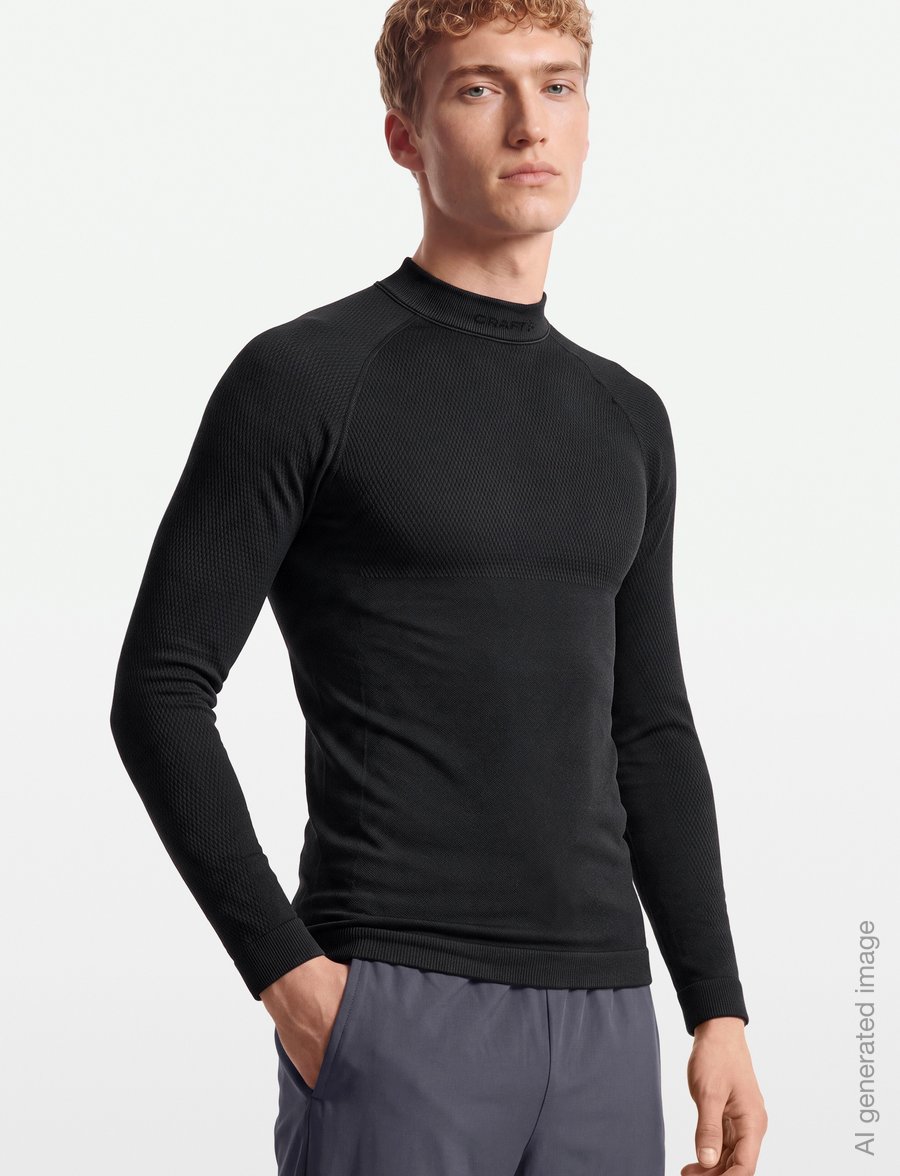 Craft - WARM COMFORT LS M - termo marškinėliai - black - 3